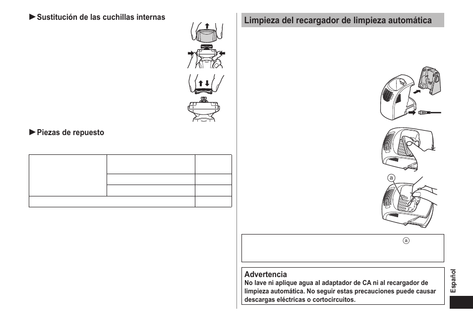 Limpieza del recargador de limpieza automática | Panasonic ES-LT71-S User Manual | Page 37 / 40