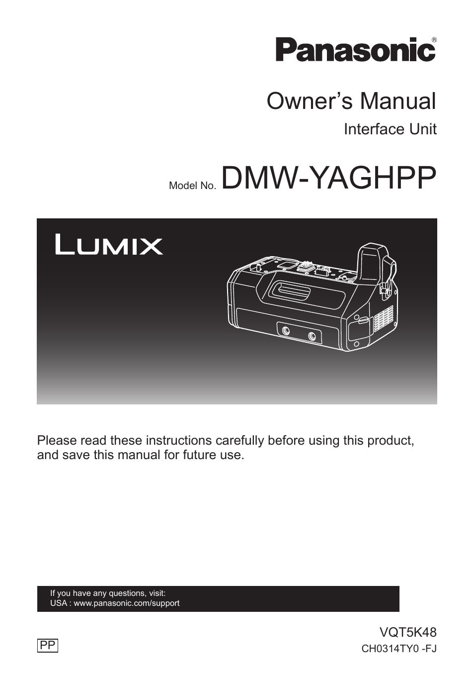 Panasonic DMW-YAGH User Manual | 18 pages