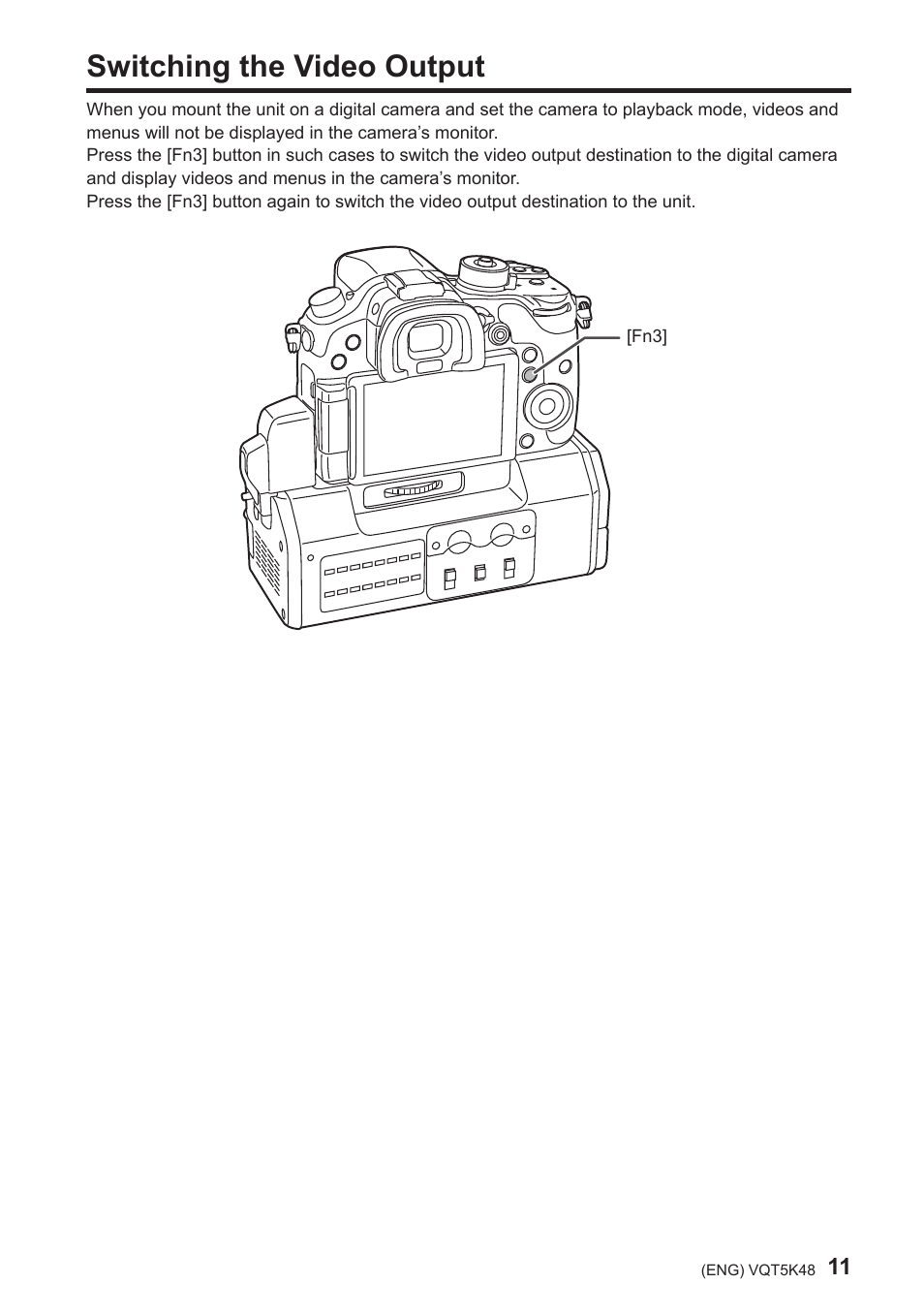 Switching the video output | Panasonic DMW-YAGH User Manual | Page 11 / 18