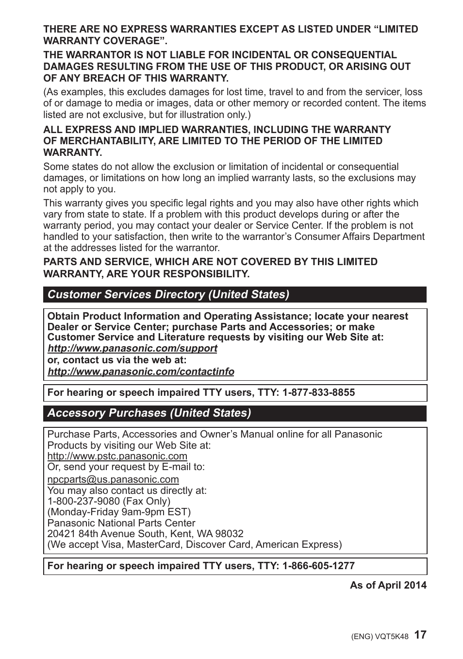 Panasonic DMW-YAGH User Manual | Page 17 / 18