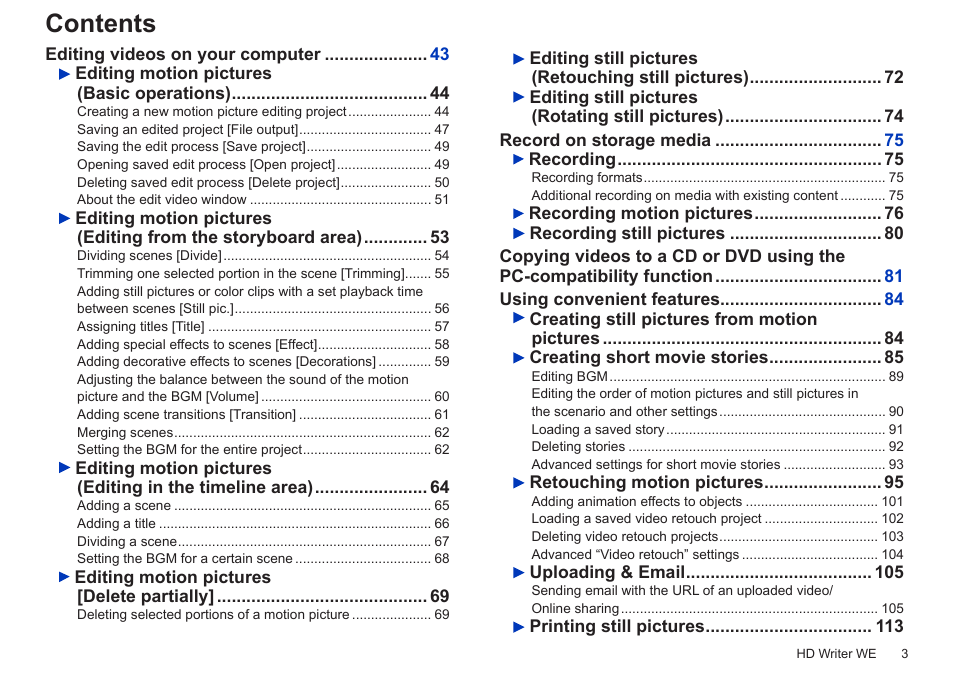 Panasonic HX-A100D User Manual | Page 3 / 128