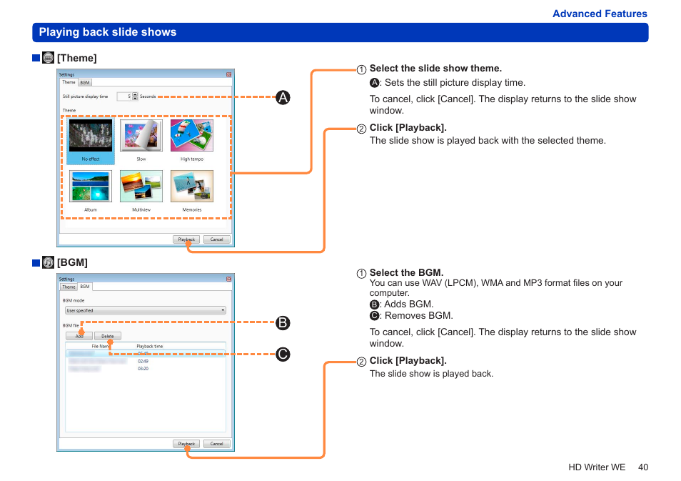 Ab c | Panasonic HX-A100D User Manual | Page 40 / 128