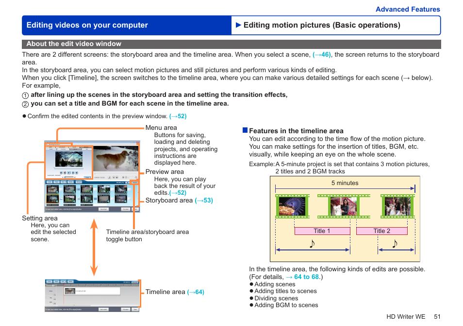 About the edit video window | Panasonic HX-A100D User Manual | Page 51 / 128