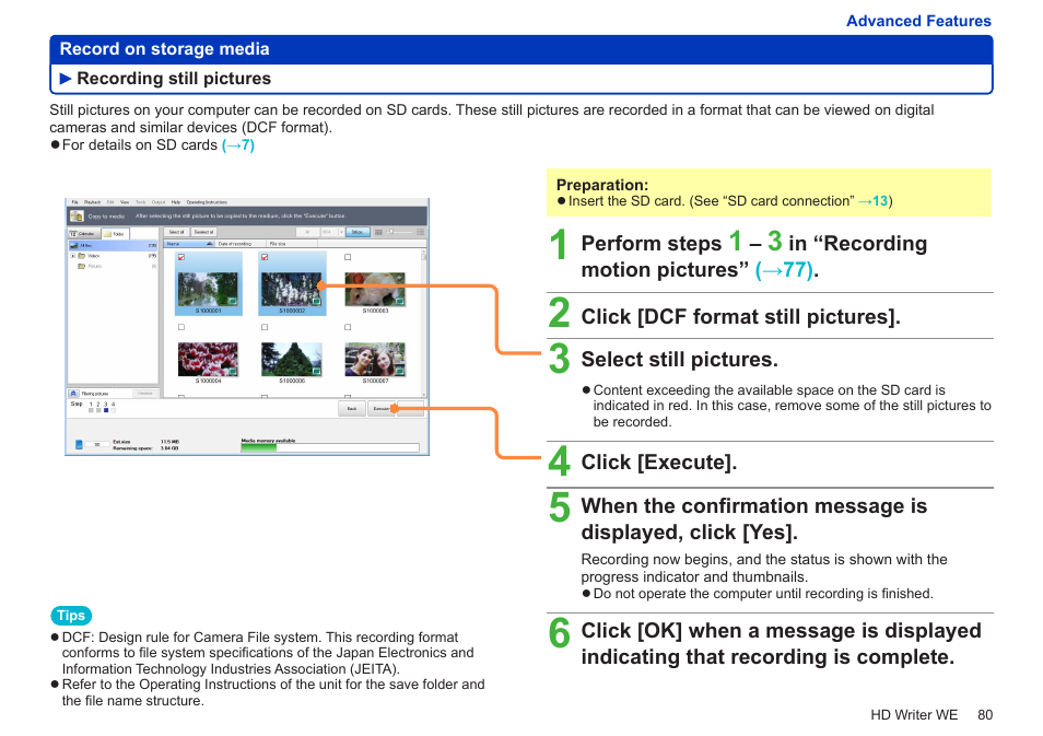 Recording still pictures | Panasonic HX-A100D User Manual | Page 80 / 128