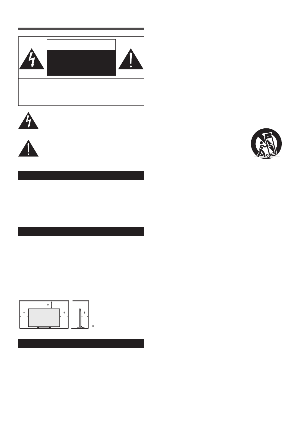 Safety precautions, Caution, Risk of electric shock do not open | Secure ventilation, Important safety instructions (tv set) | Panasonic TC-55AS680U User Manual | Page 4 / 28