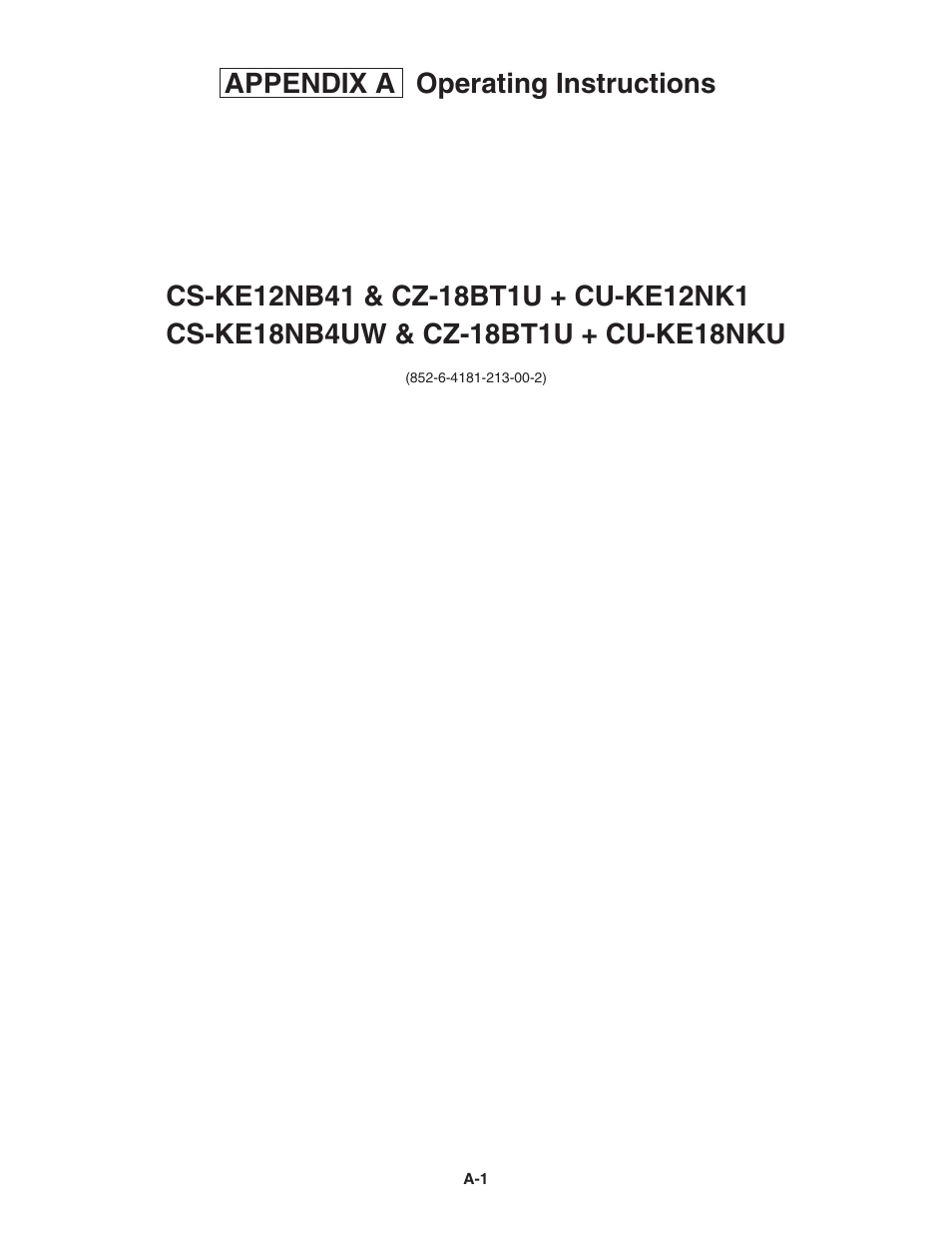 Panasonic KE12NB41 User Manual | 20 pages