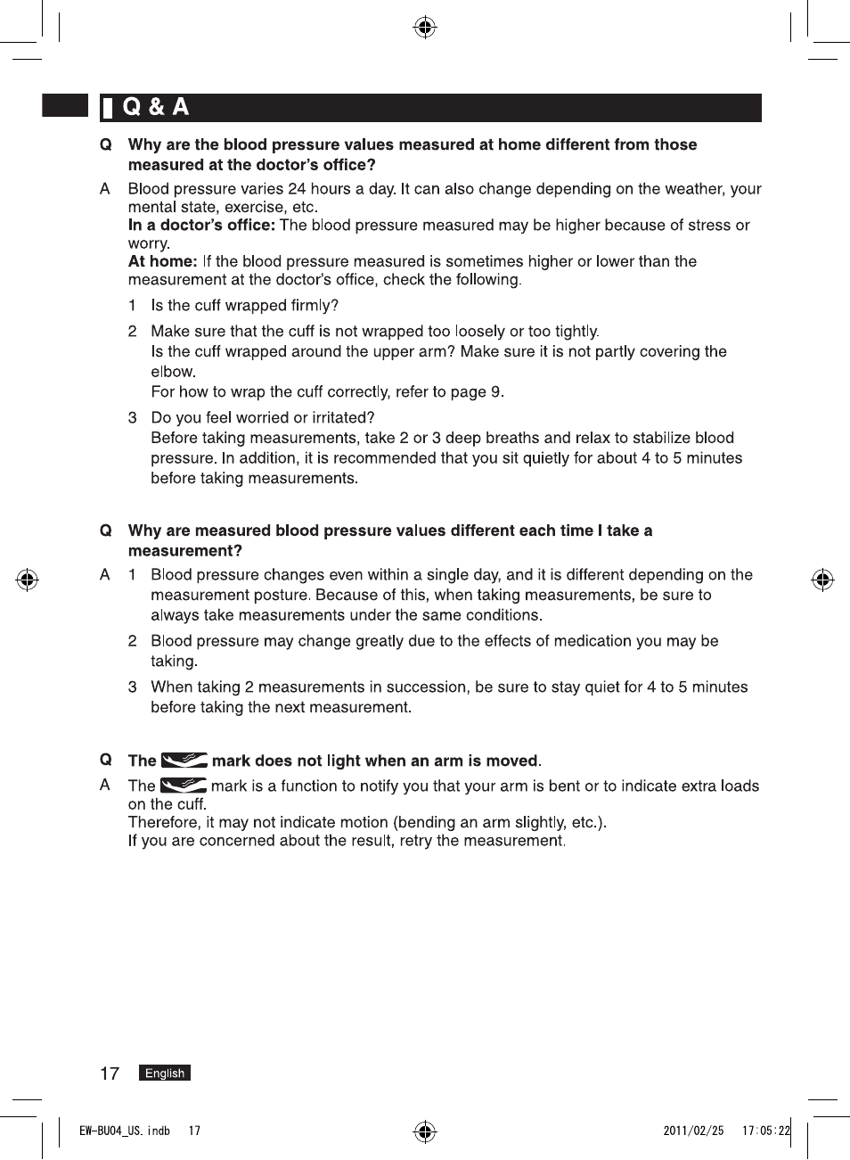 I q&a | Panasonic EW-BU04W User Manual | Page 18 / 23