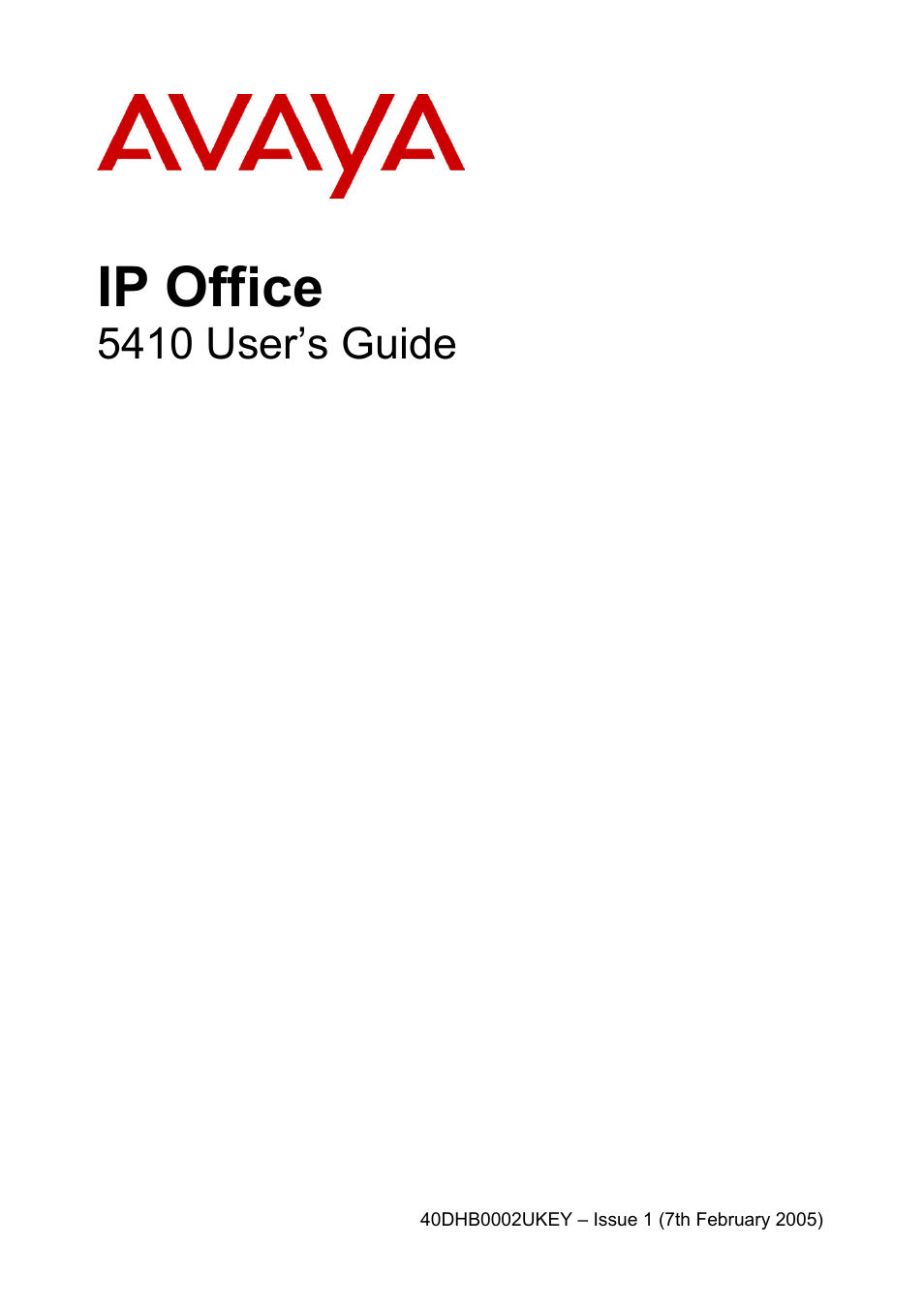 Avaya OFFICE 5410 User Manual | 59 pages
