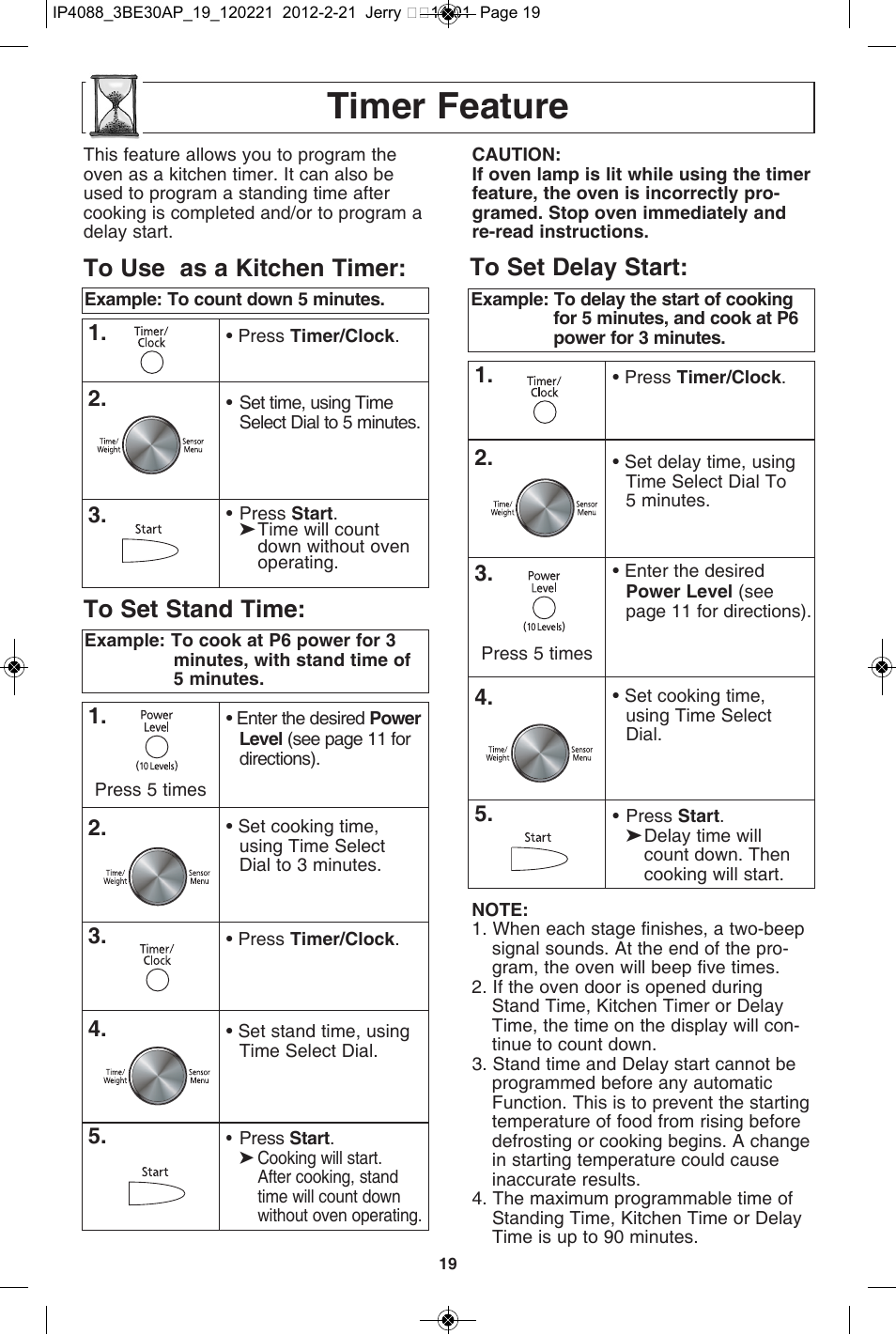 Timer feature | Panasonic NN-SD962S User Manual | Page 21 / 60