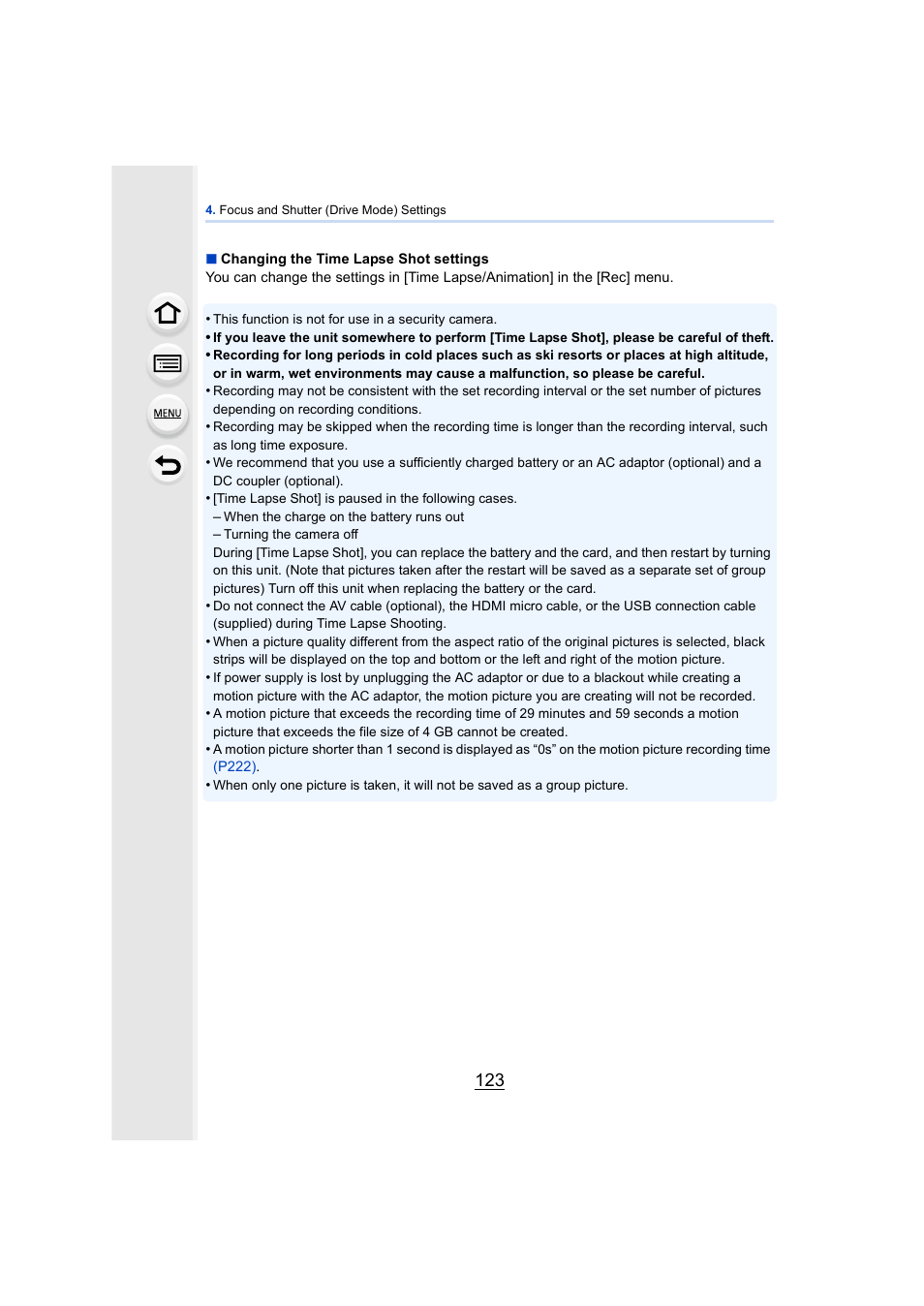 Panasonic DMC-GH4KBODY User Manual | Page 123 / 420