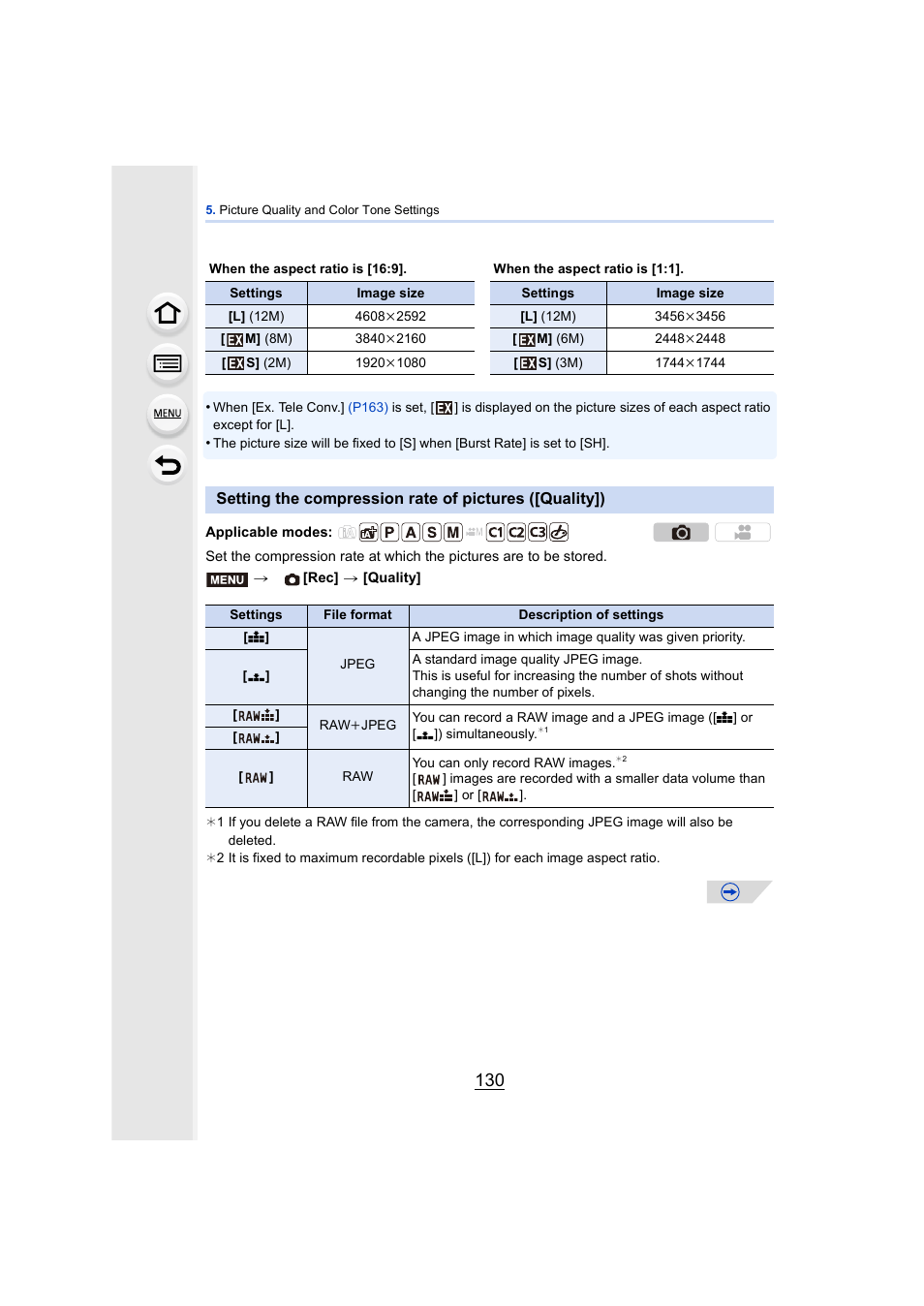 P130, P130) | Panasonic DMC-GH4KBODY User Manual | Page 130 / 420