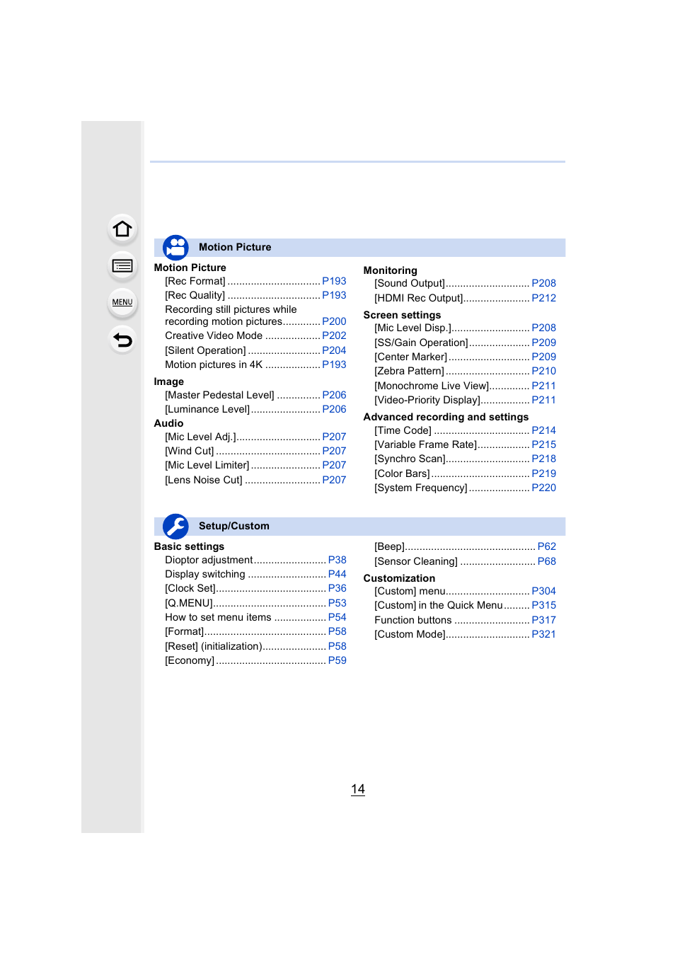 Panasonic DMC-GH4KBODY User Manual | Page 14 / 420