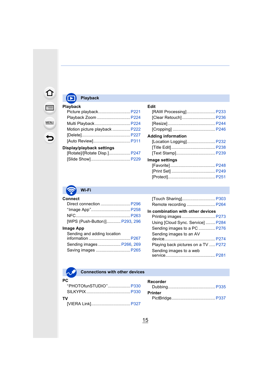 Panasonic DMC-GH4KBODY User Manual | Page 15 / 420