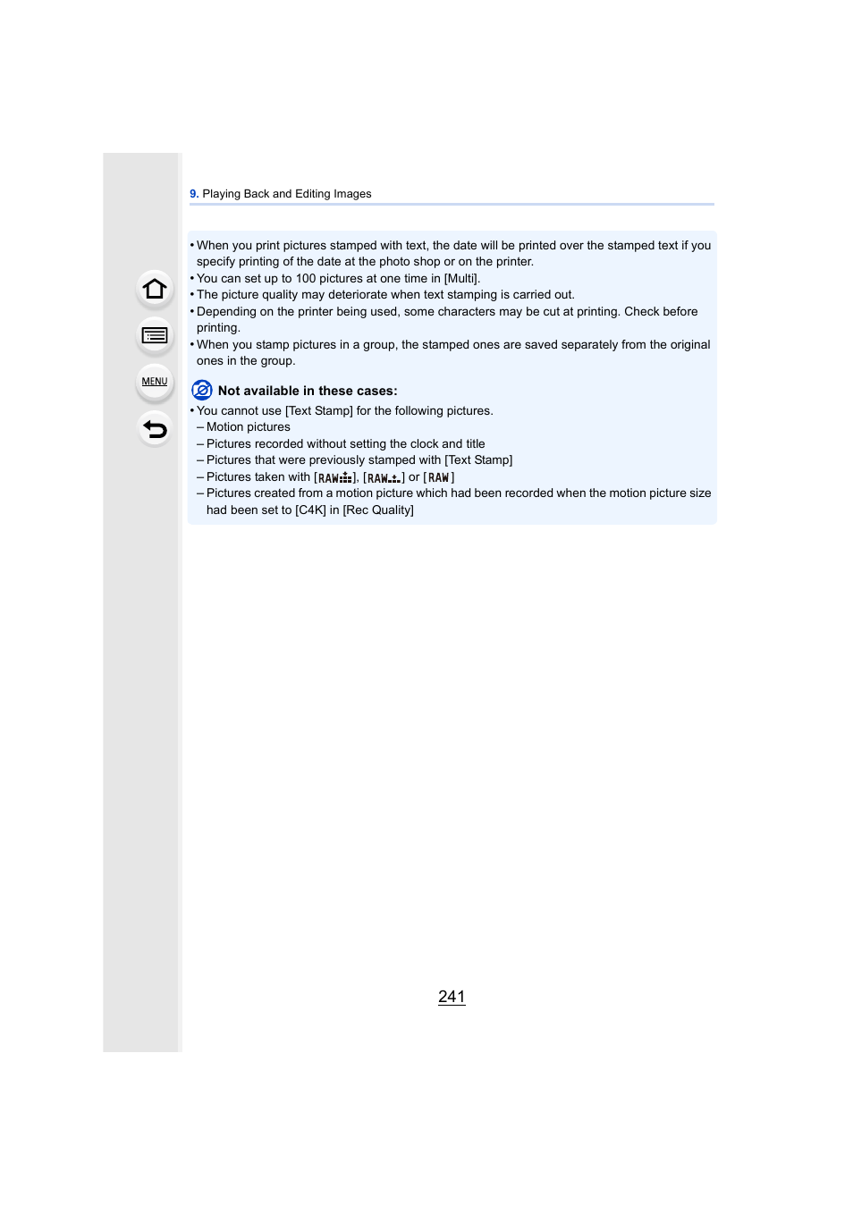 Panasonic DMC-GH4KBODY User Manual | Page 241 / 420