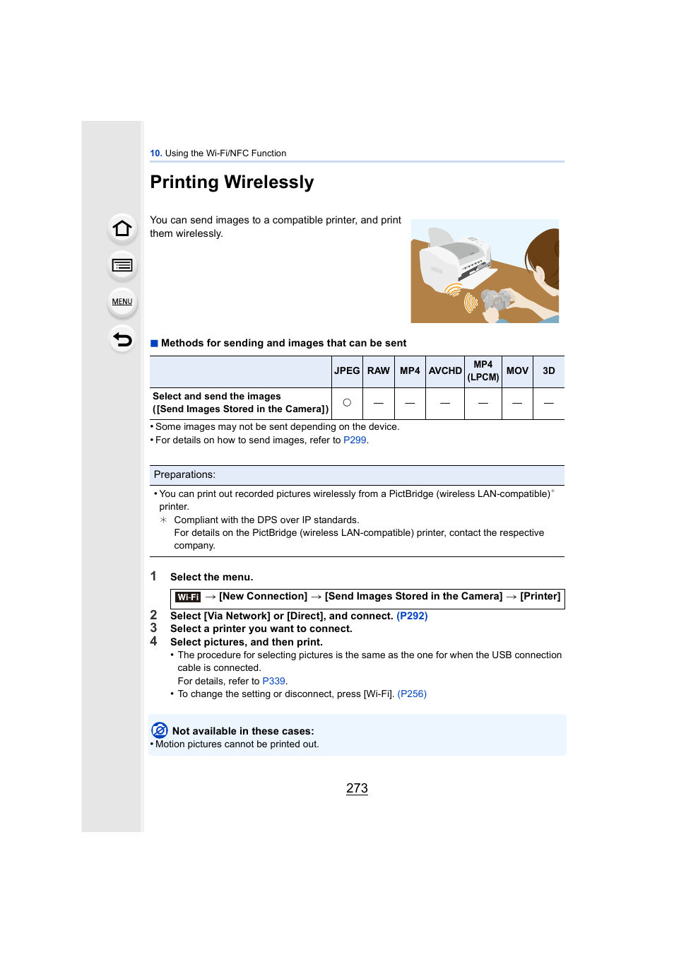 Printing wirelessly, P273, P273) | Panasonic DMC-GH4KBODY User Manual | Page 273 / 420