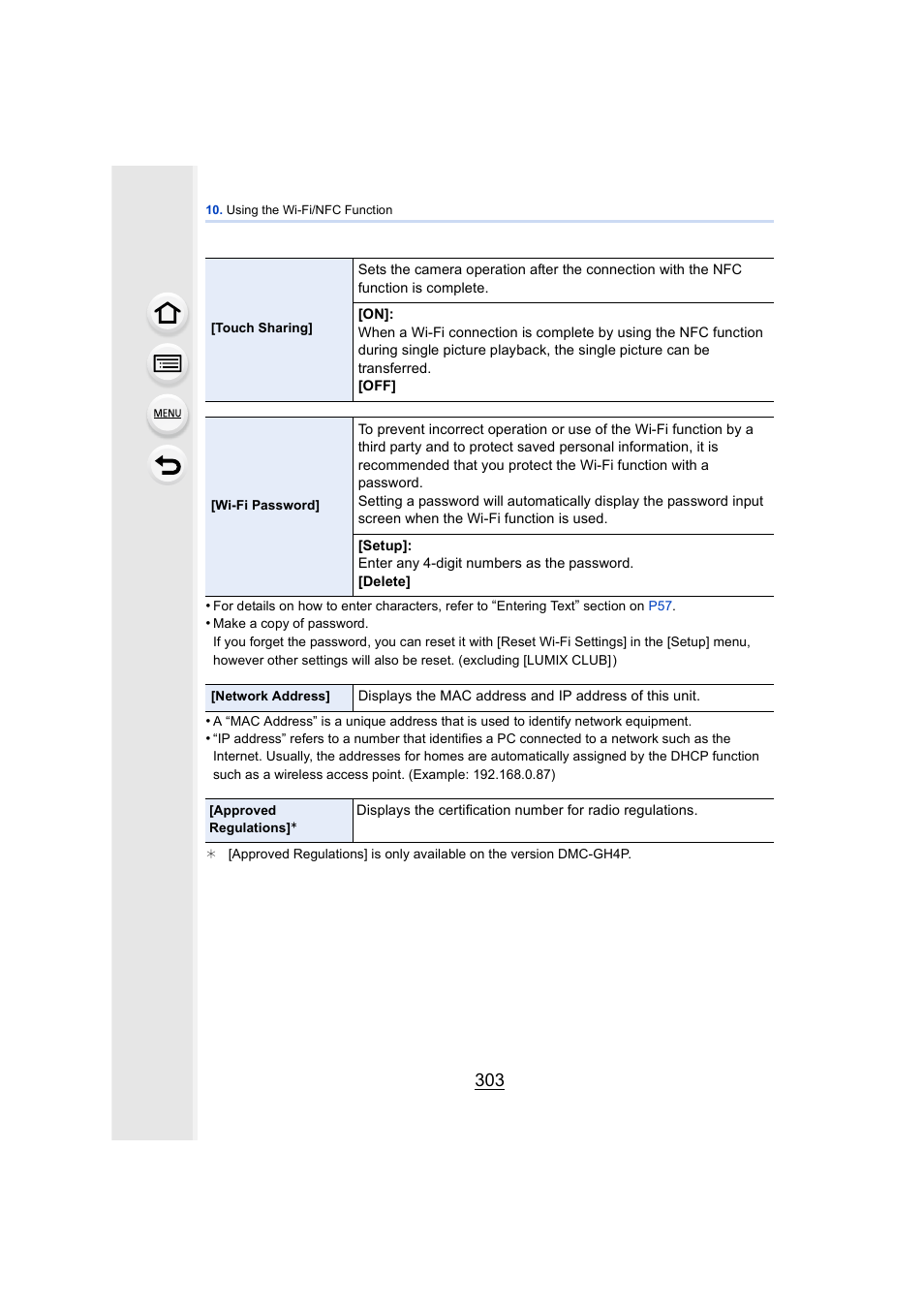 P303, P303) | Panasonic DMC-GH4KBODY User Manual | Page 303 / 420