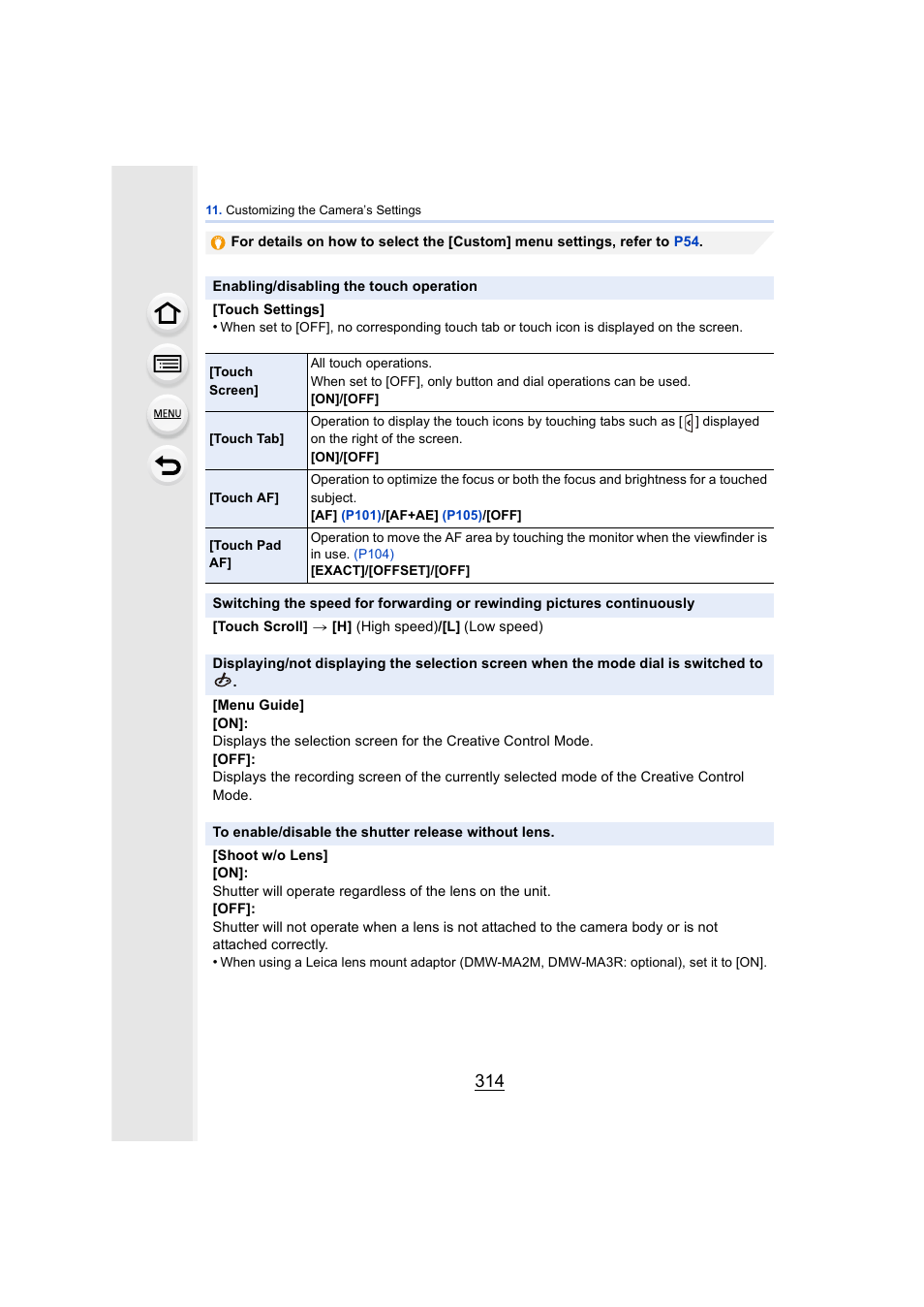 P314) | Panasonic DMC-GH4KBODY User Manual | Page 314 / 420