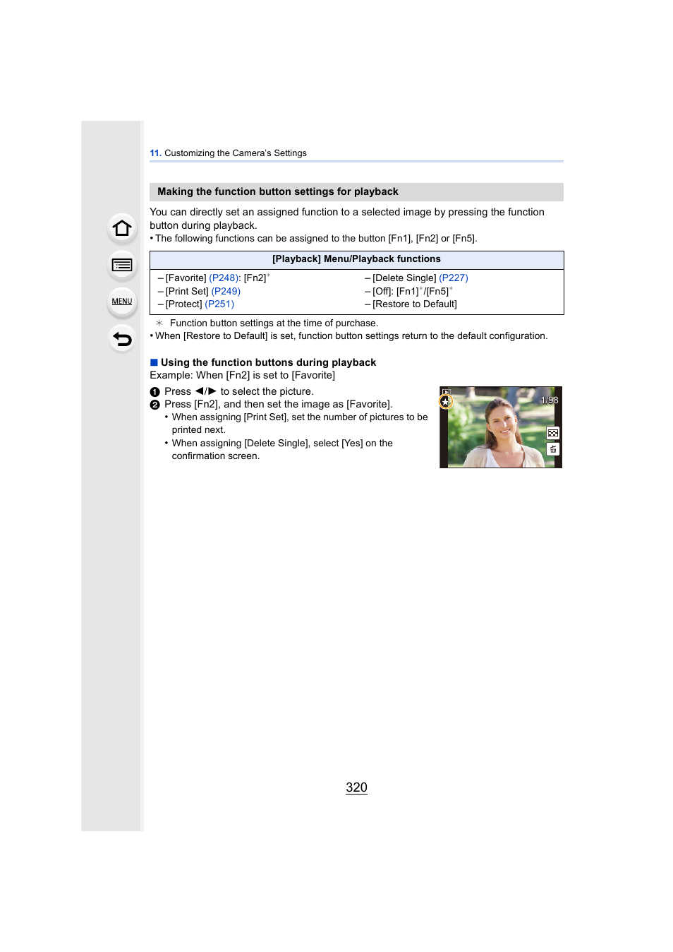 P320), P320 | Panasonic DMC-GH4KBODY User Manual | Page 320 / 420