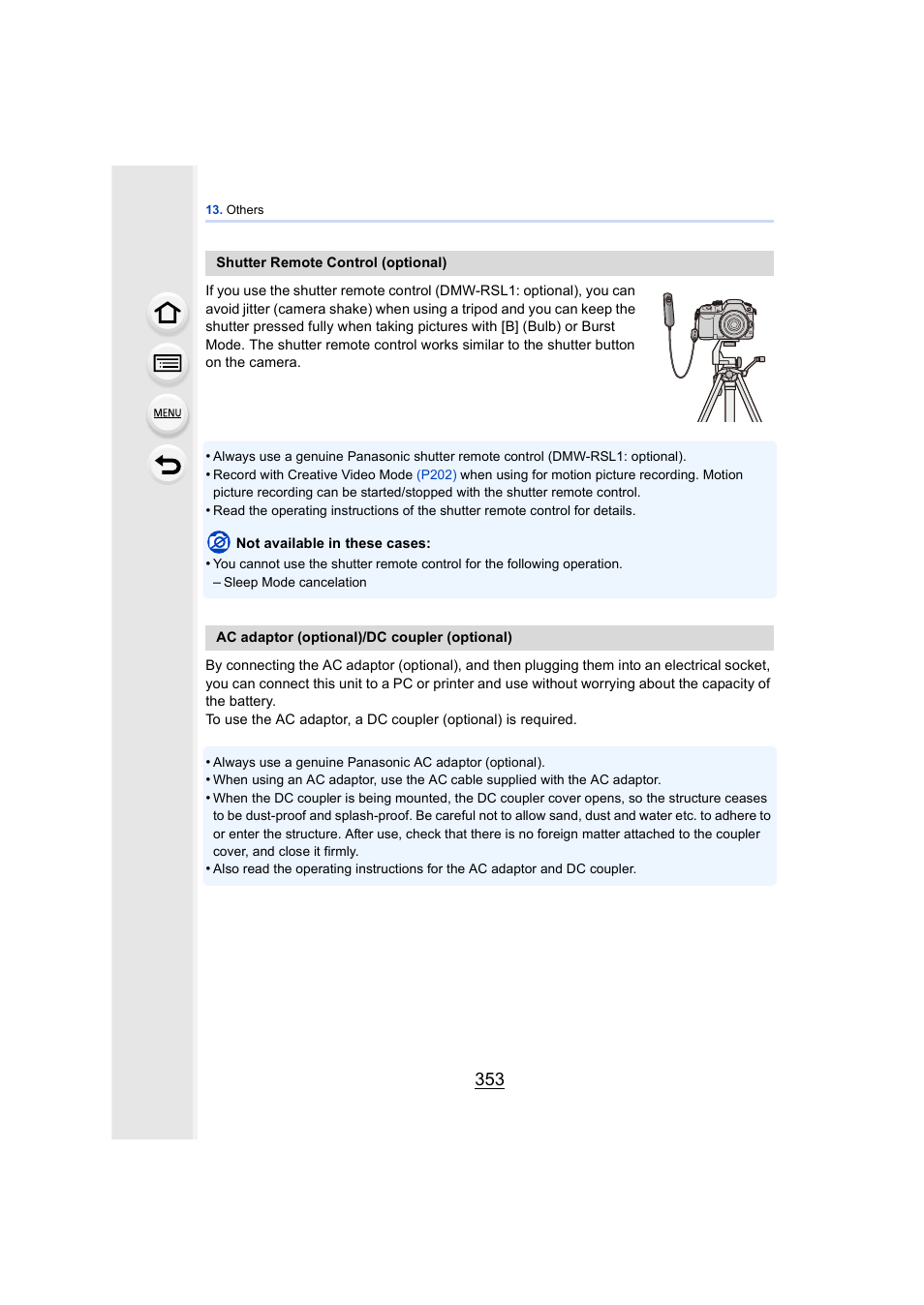 P353), When f, P353 | Panasonic DMC-GH4KBODY User Manual | Page 353 / 420