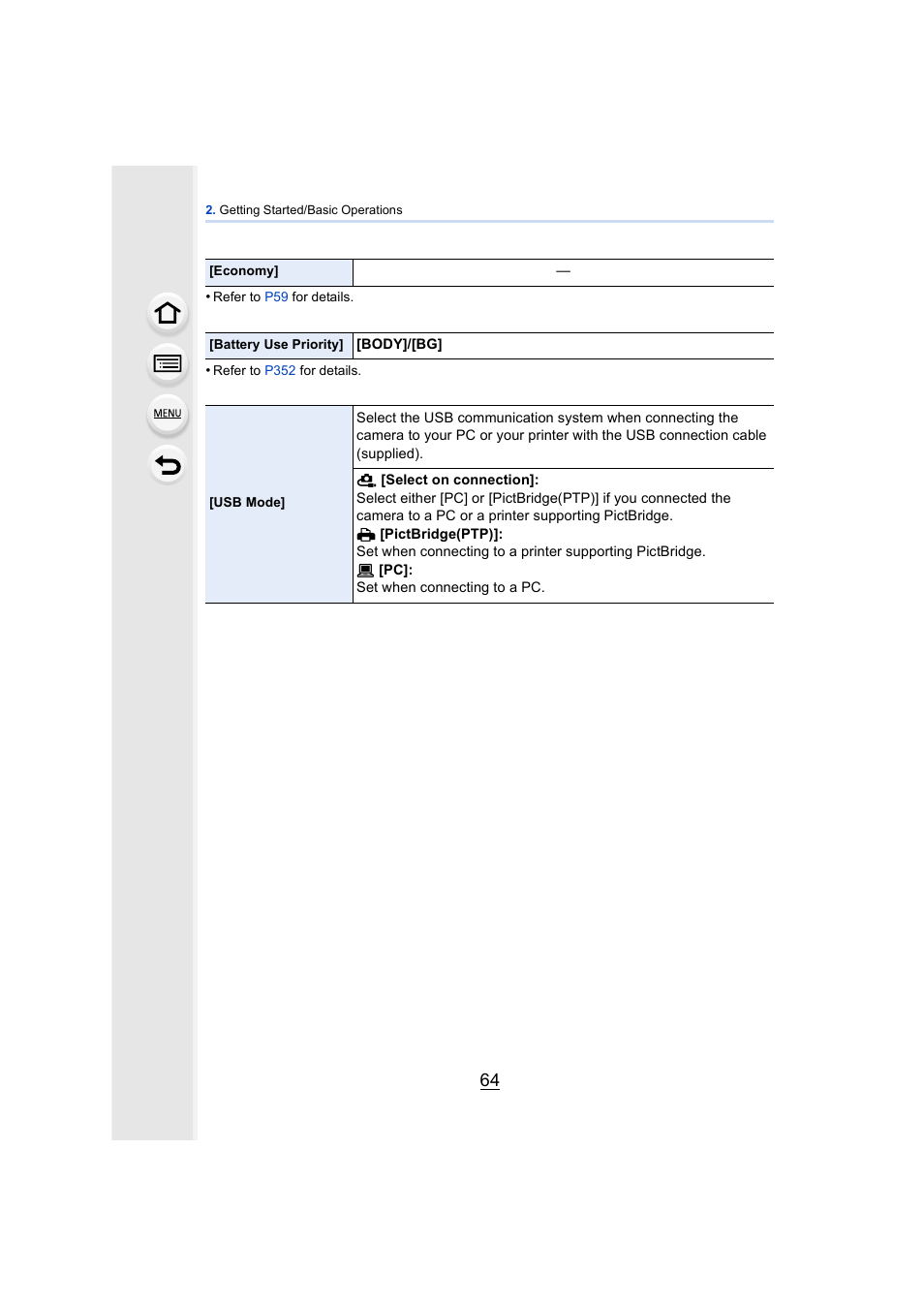 Panasonic DMC-GH4KBODY User Manual | Page 64 / 420