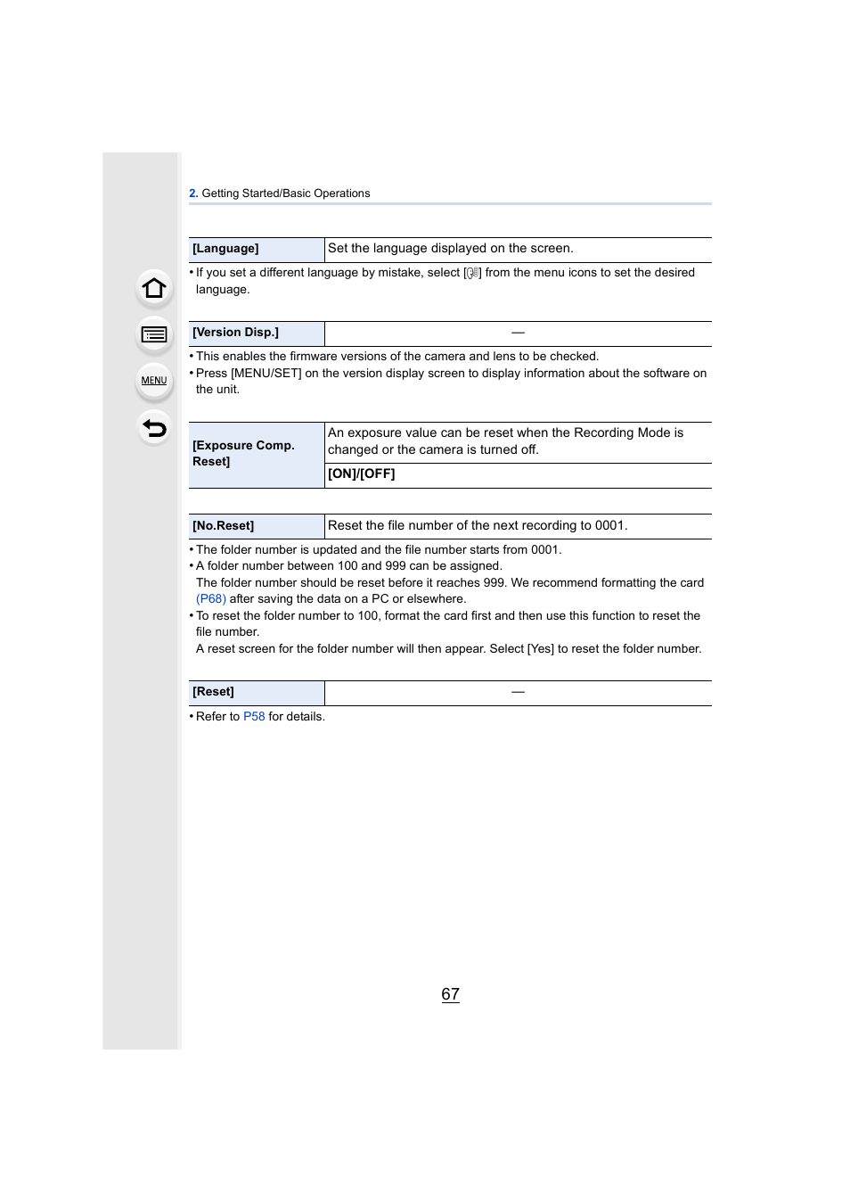 Panasonic DMC-GH4KBODY User Manual | Page 67 / 420