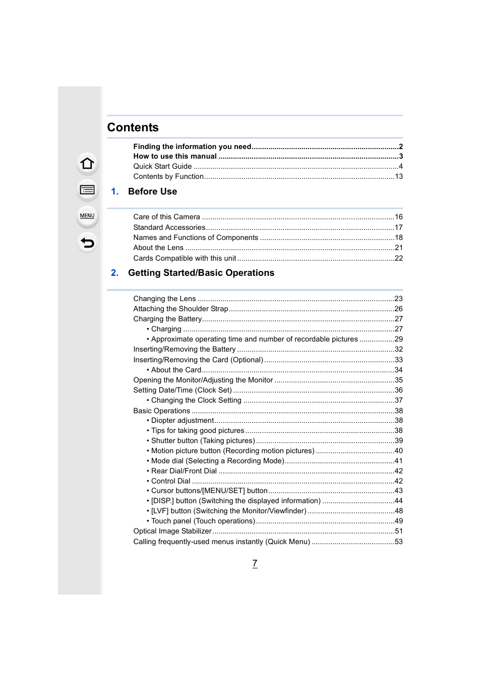Panasonic DMC-GH4KBODY User Manual | Page 7 / 420