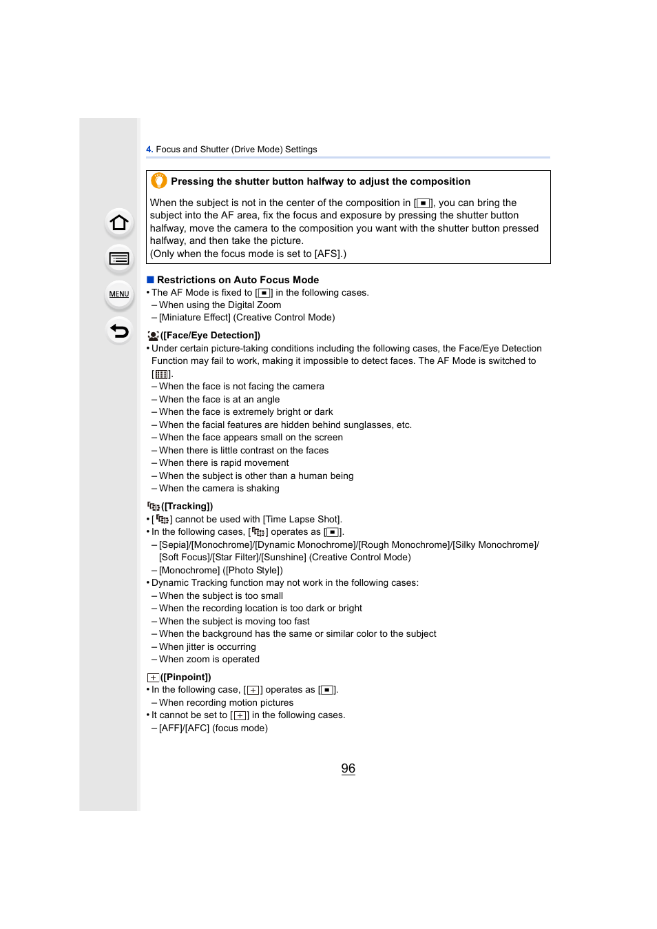 Panasonic DMC-GH4KBODY User Manual | Page 96 / 420