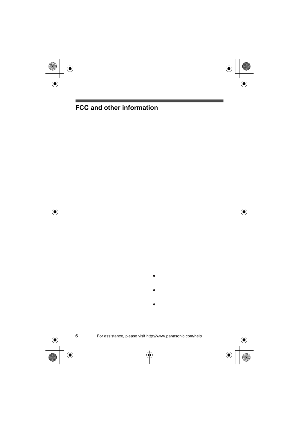 Fcc and other information | Panasonic KX-TGA101S User Manual | Page 6 / 16