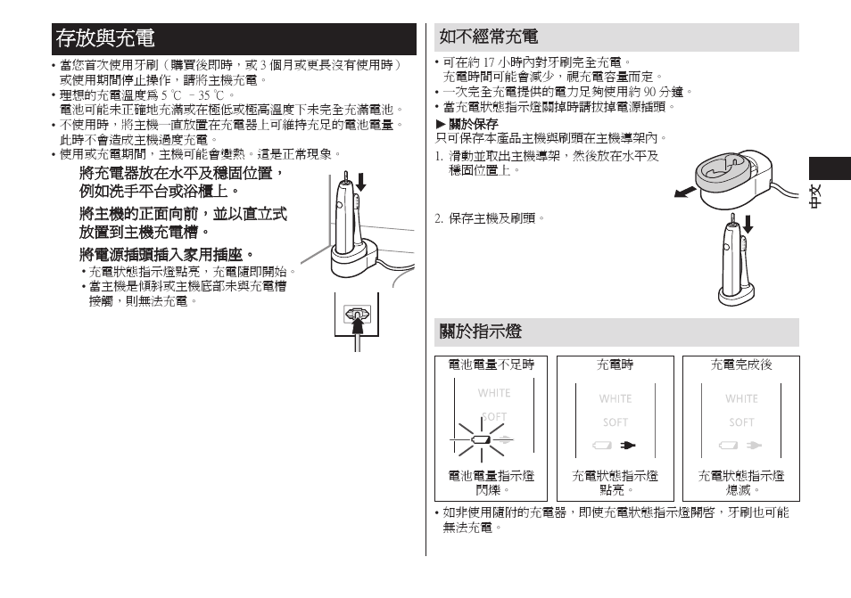 存放與充電 | Panasonic EW-DL82-W User Manual | Page 21 / 64