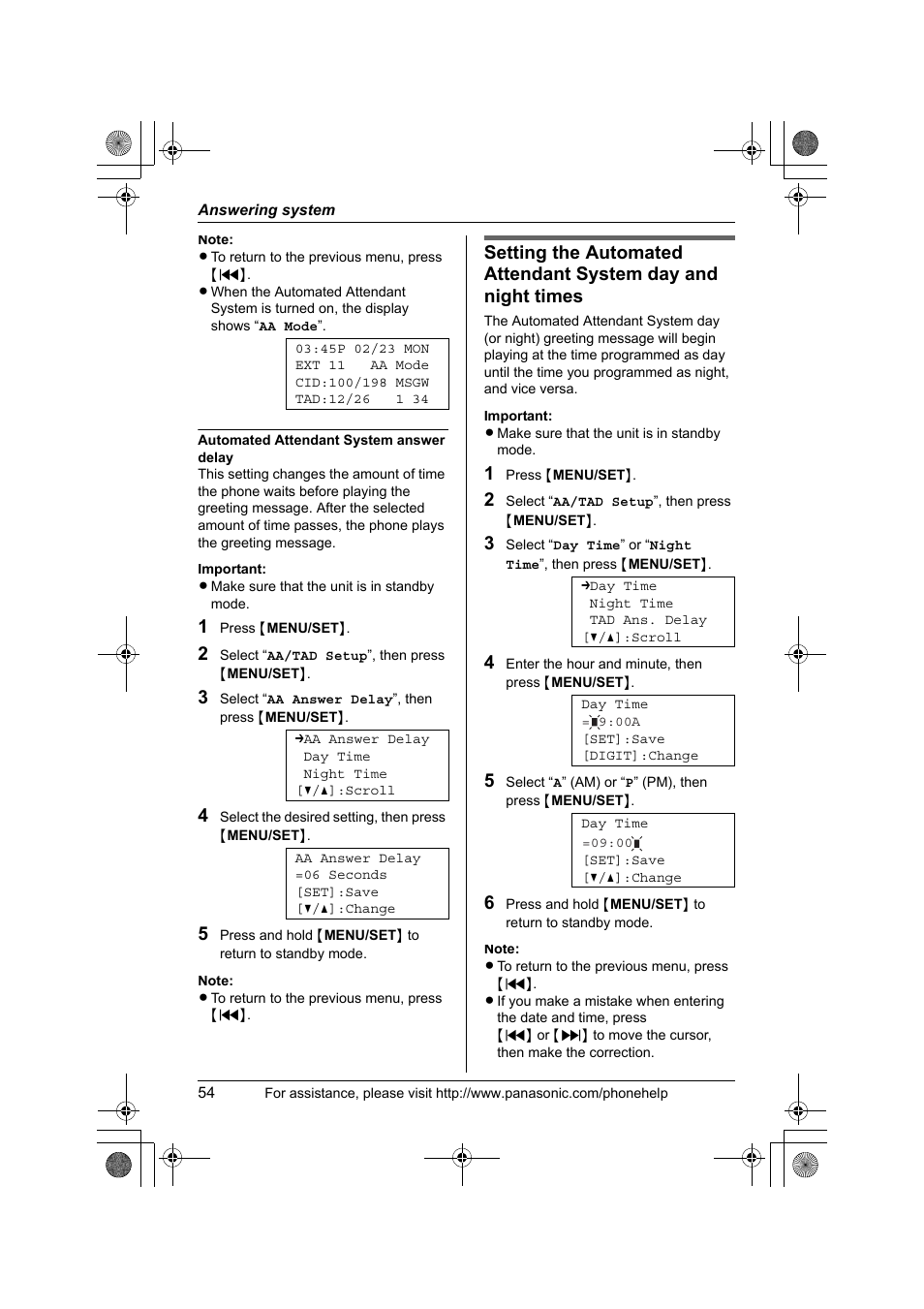 Panasonic KX-TS4300B User Manual | Page 54 / 84