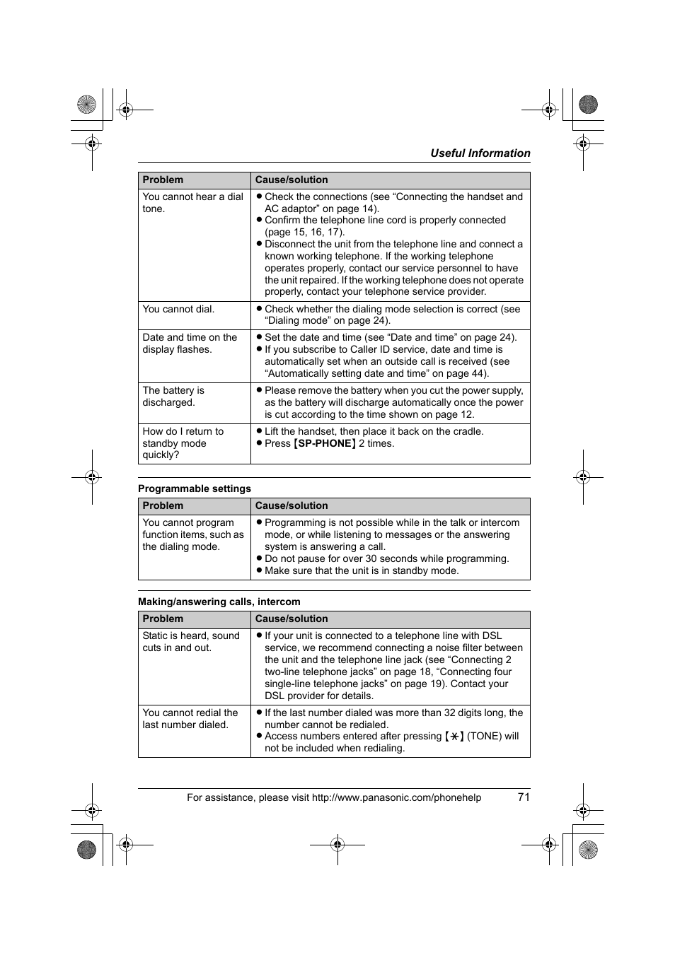 Panasonic KX-TS4300B User Manual | Page 71 / 84