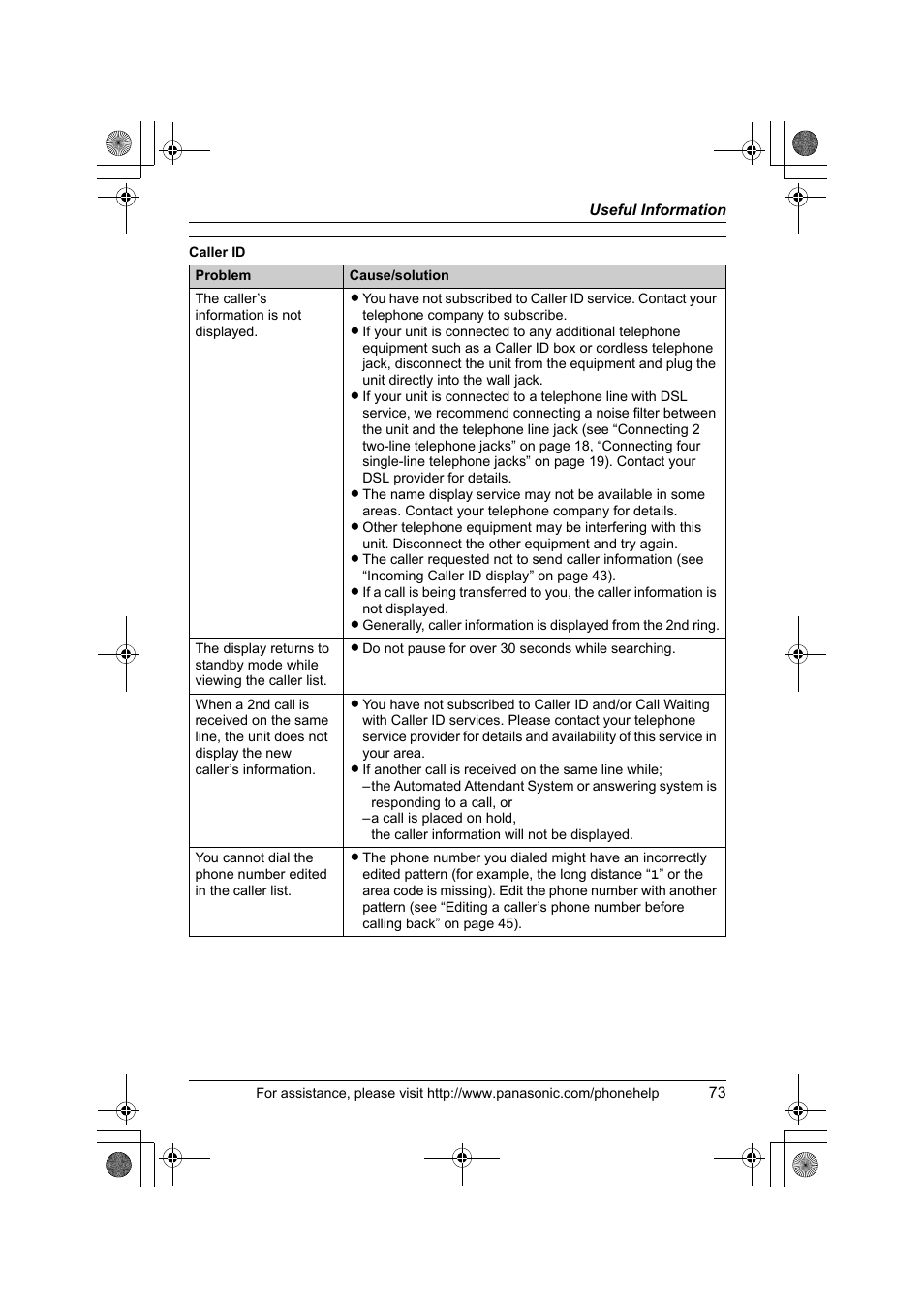 Panasonic KX-TS4300B User Manual | Page 73 / 84