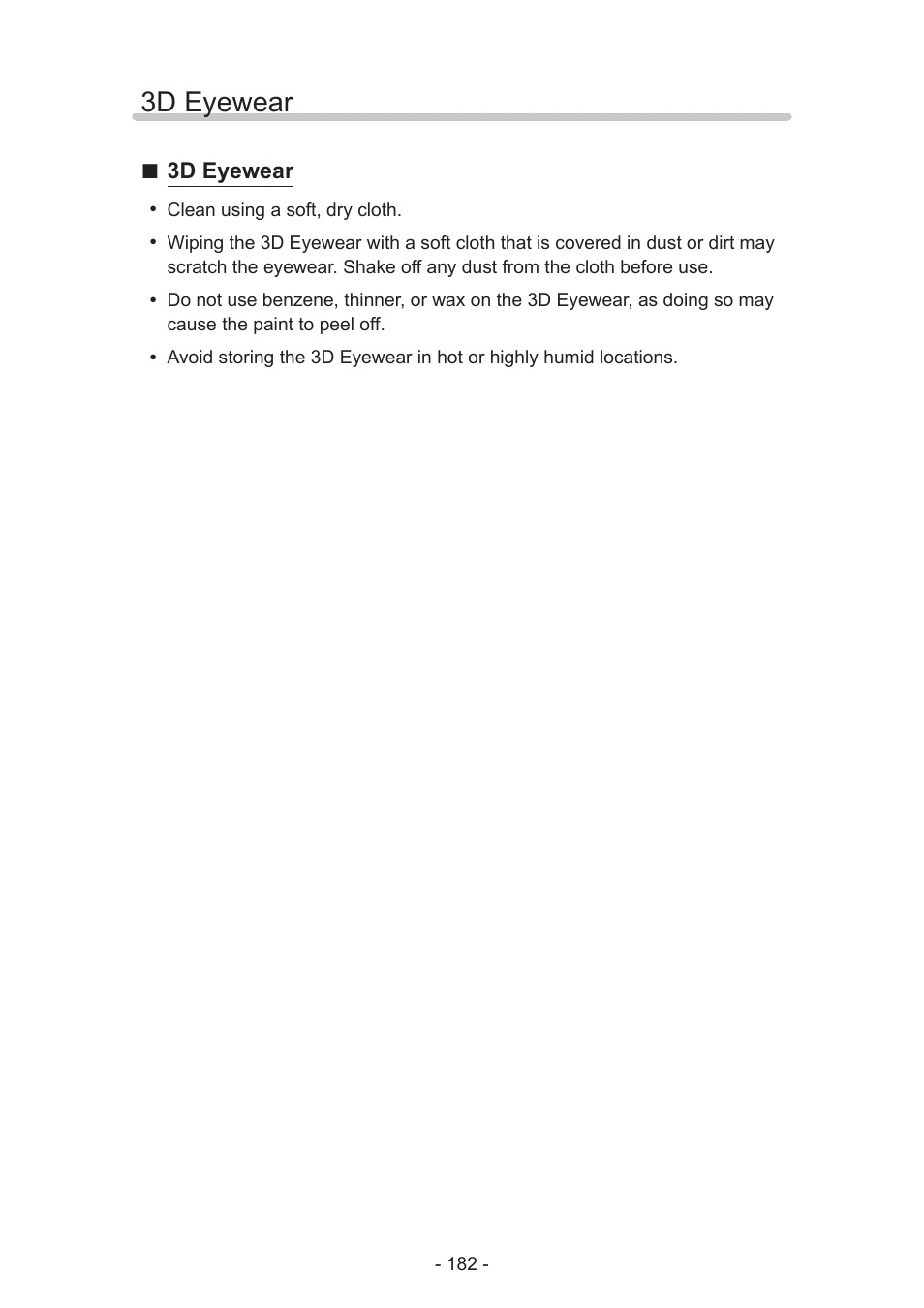 3d eyewear | Panasonic TC-50AS650UE User Manual | Page 182 / 183