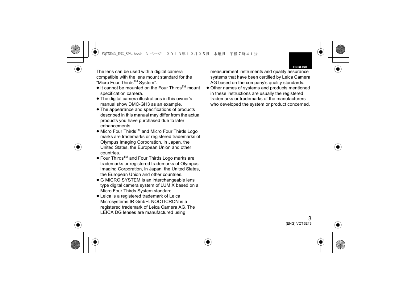 Panasonic H-NS043 User Manual | Page 3 / 26