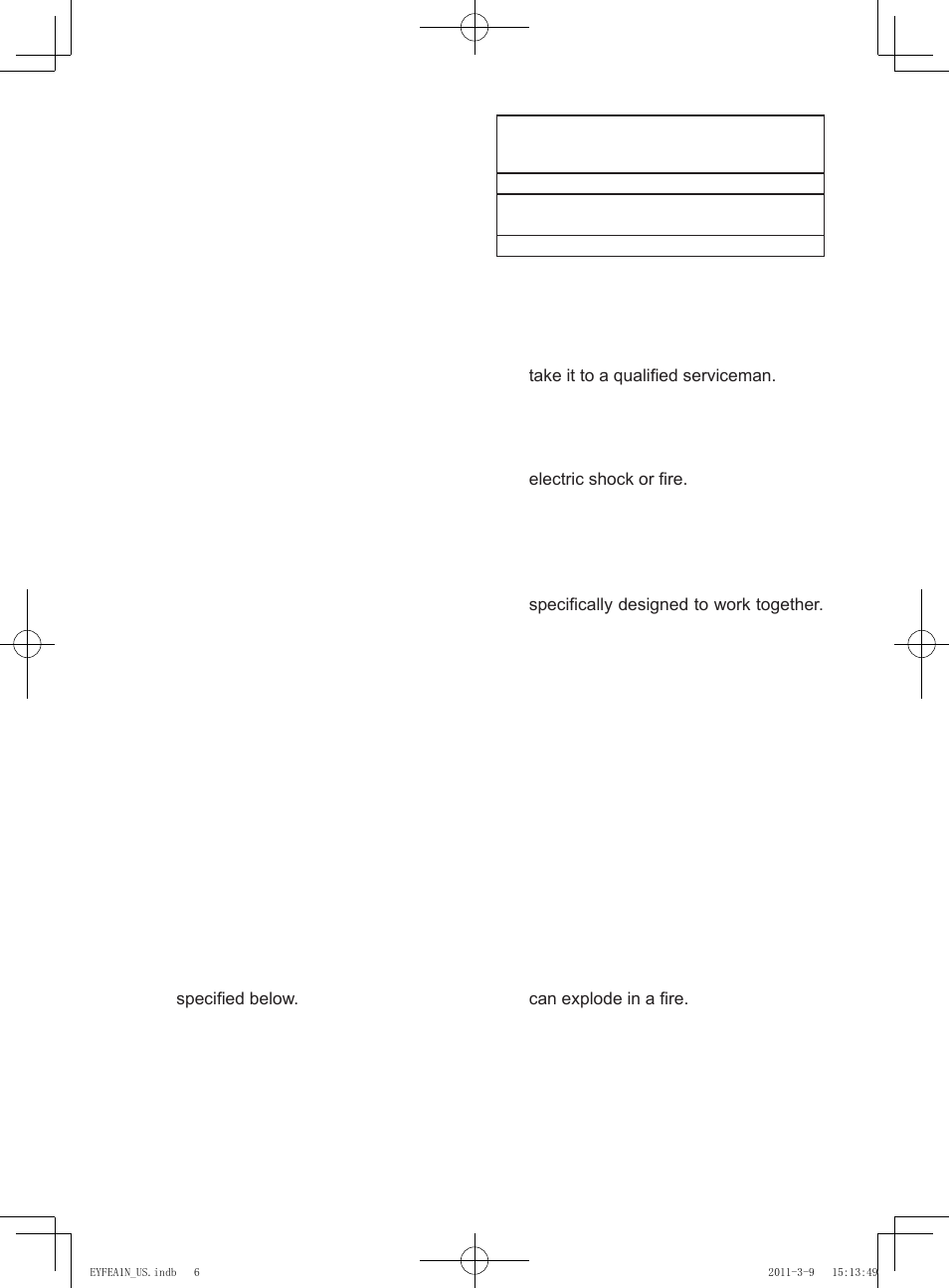 Iv. for battery charger & battery pack | Panasonic EYFEA1N2S User Manual | Page 6 / 46