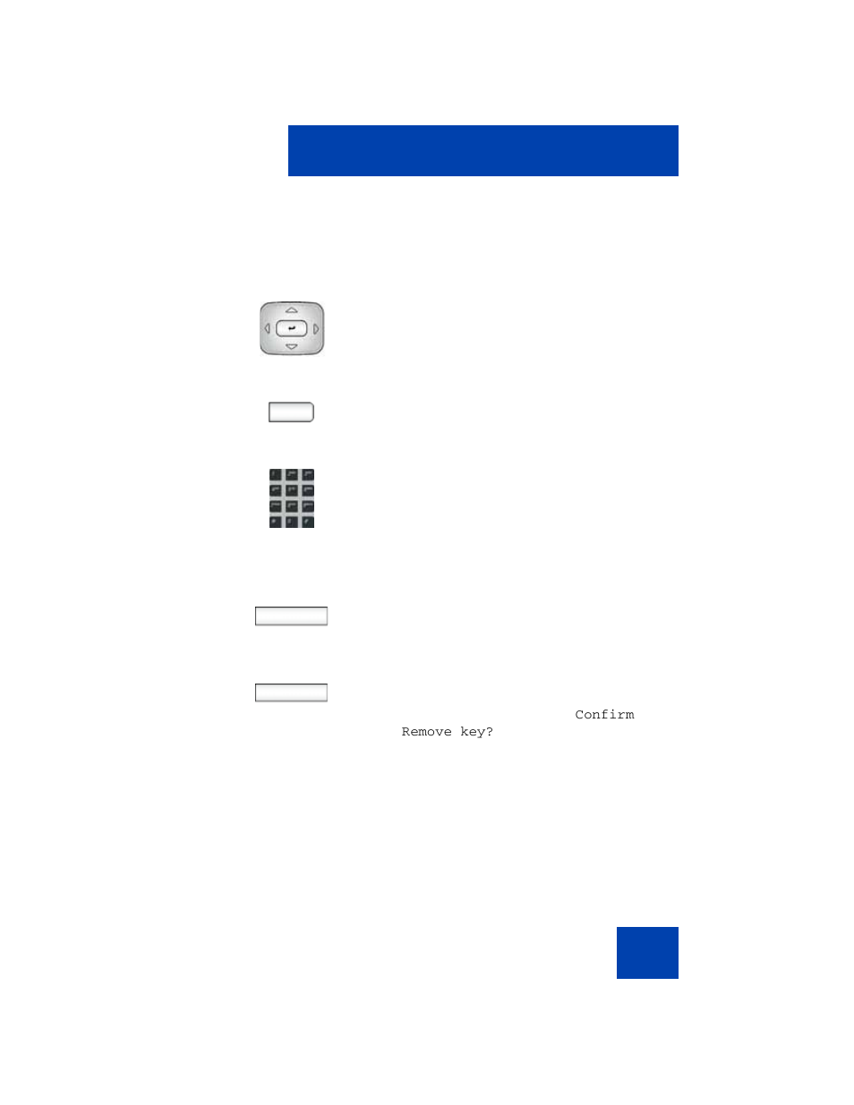 To remove a feature key using | Avaya NN43112-101 User Manual | Page 239 / 400