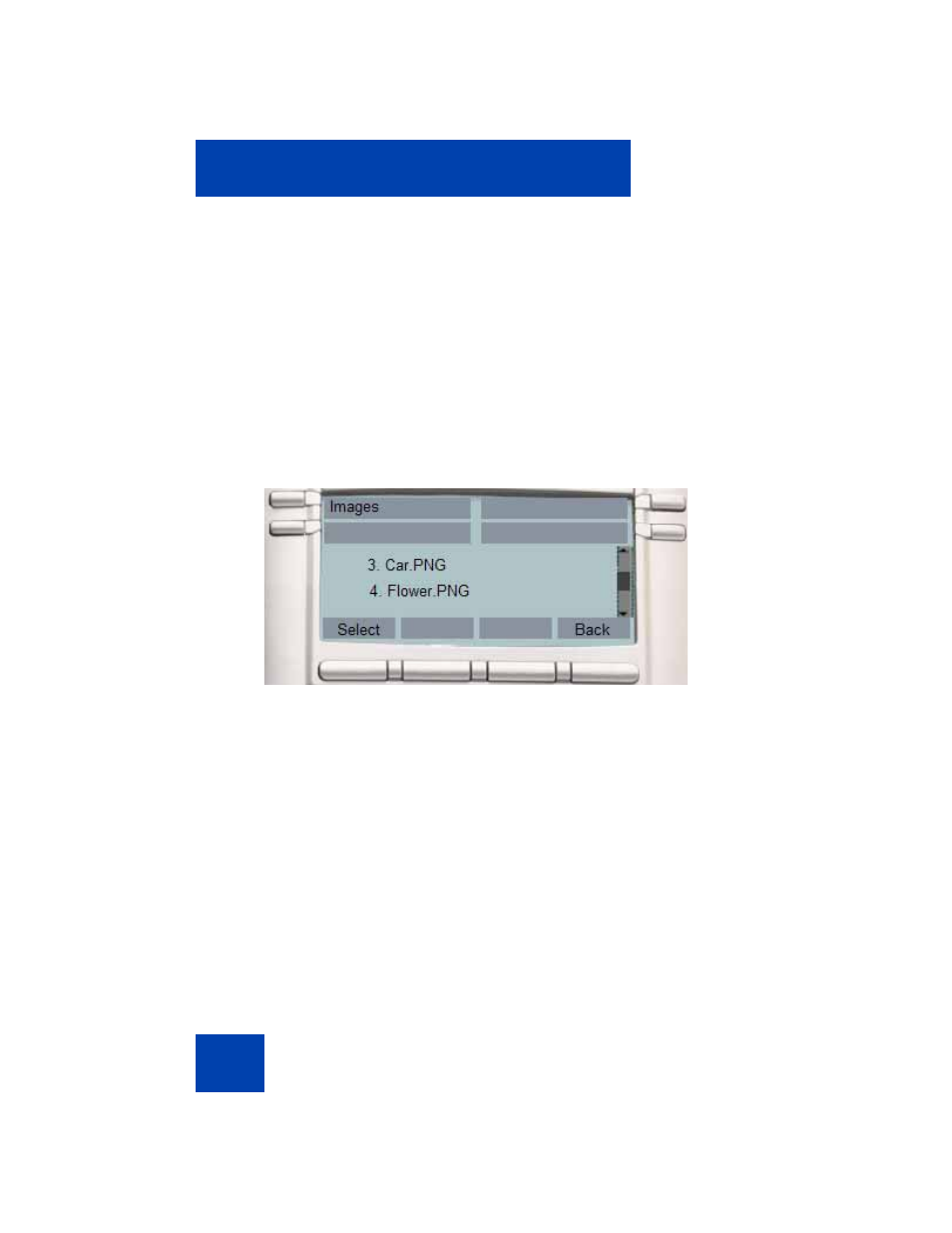 Selecting an image screen | Avaya NN43112-101 User Manual | Page 310 / 400