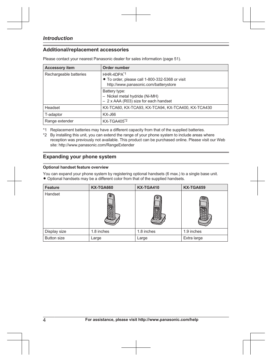 Panasonic KX-TG6672B User Manual | Page 4 / 56