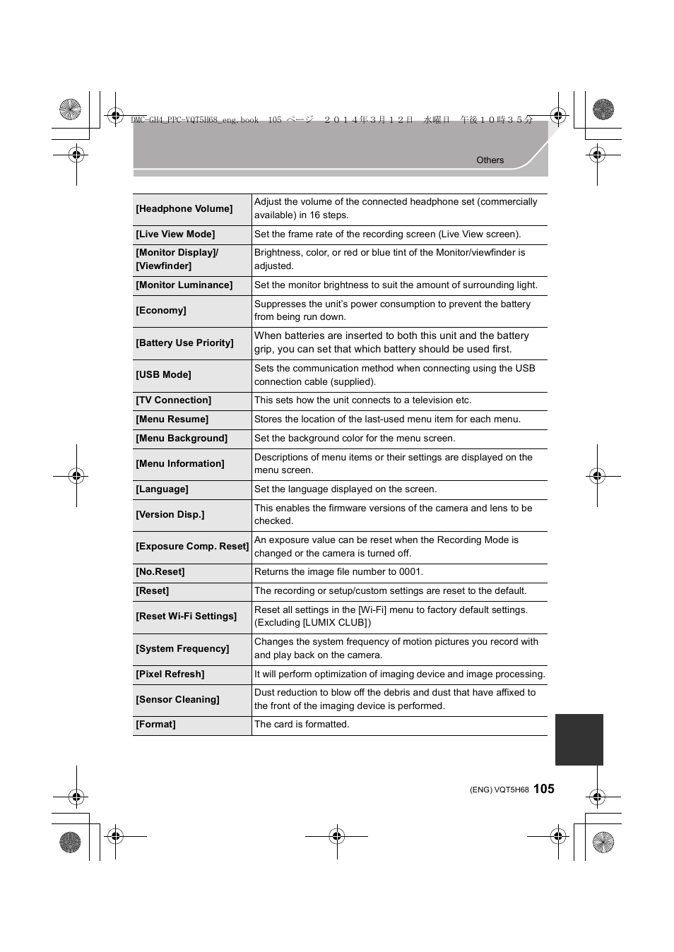 Panasonic DMC-GH4KBODY User Manual | Page 105 / 132