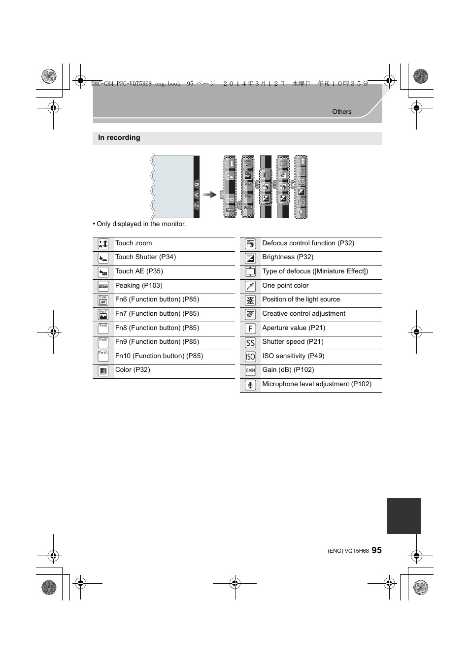 Fss iso | Panasonic DMC-GH4KBODY User Manual | Page 95 / 132