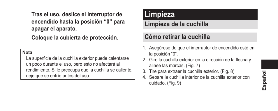 Limpieza | Panasonic ER-GN25VP User Manual | Page 29 / 42