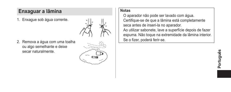 Enxaguaralâmina | Panasonic ER-GN25VP User Manual | Page 39 / 42