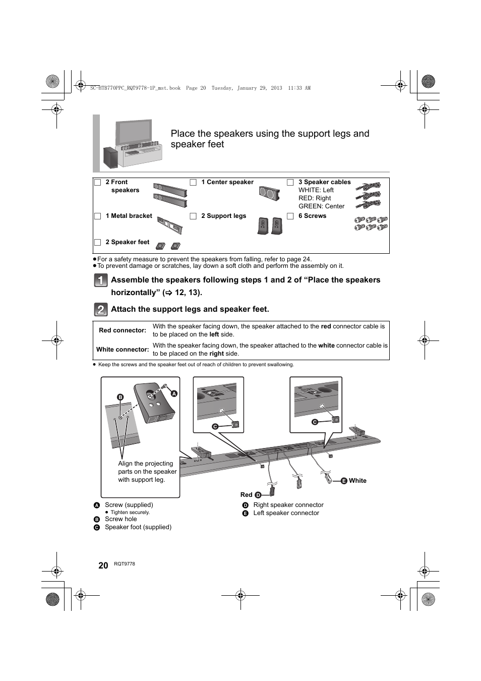 Panasonic SC-HTB770S User Manual | Page 20 / 44