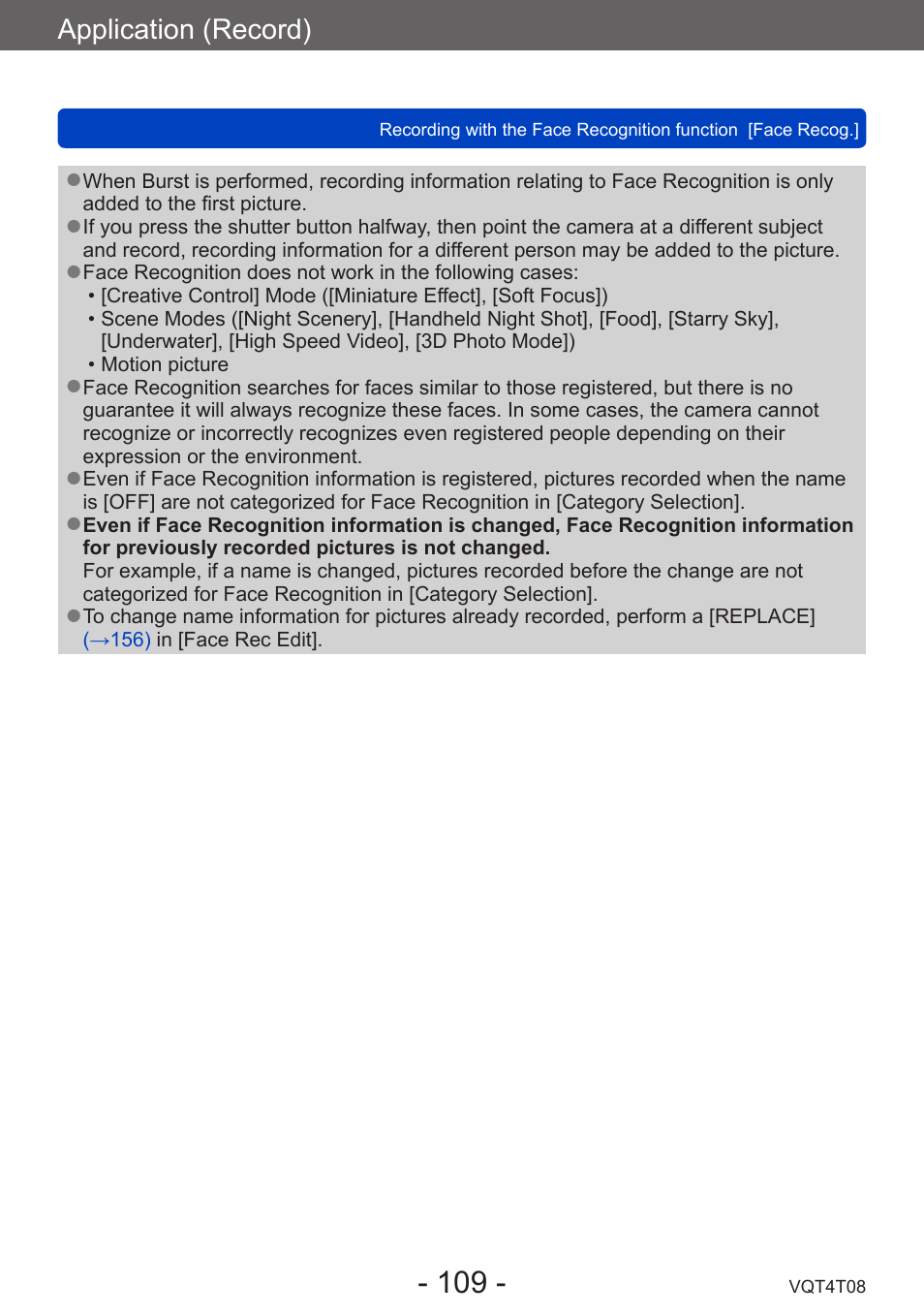 Application (record) | Panasonic DMC-ZS30K User Manual | Page 109 / 314