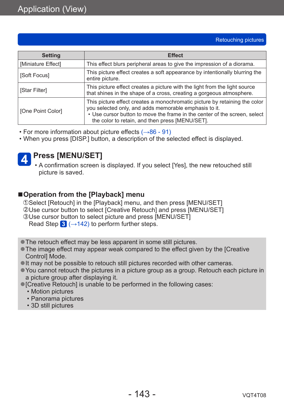 Application (view), Press [menu/set | Panasonic DMC-ZS30K User Manual | Page 143 / 314