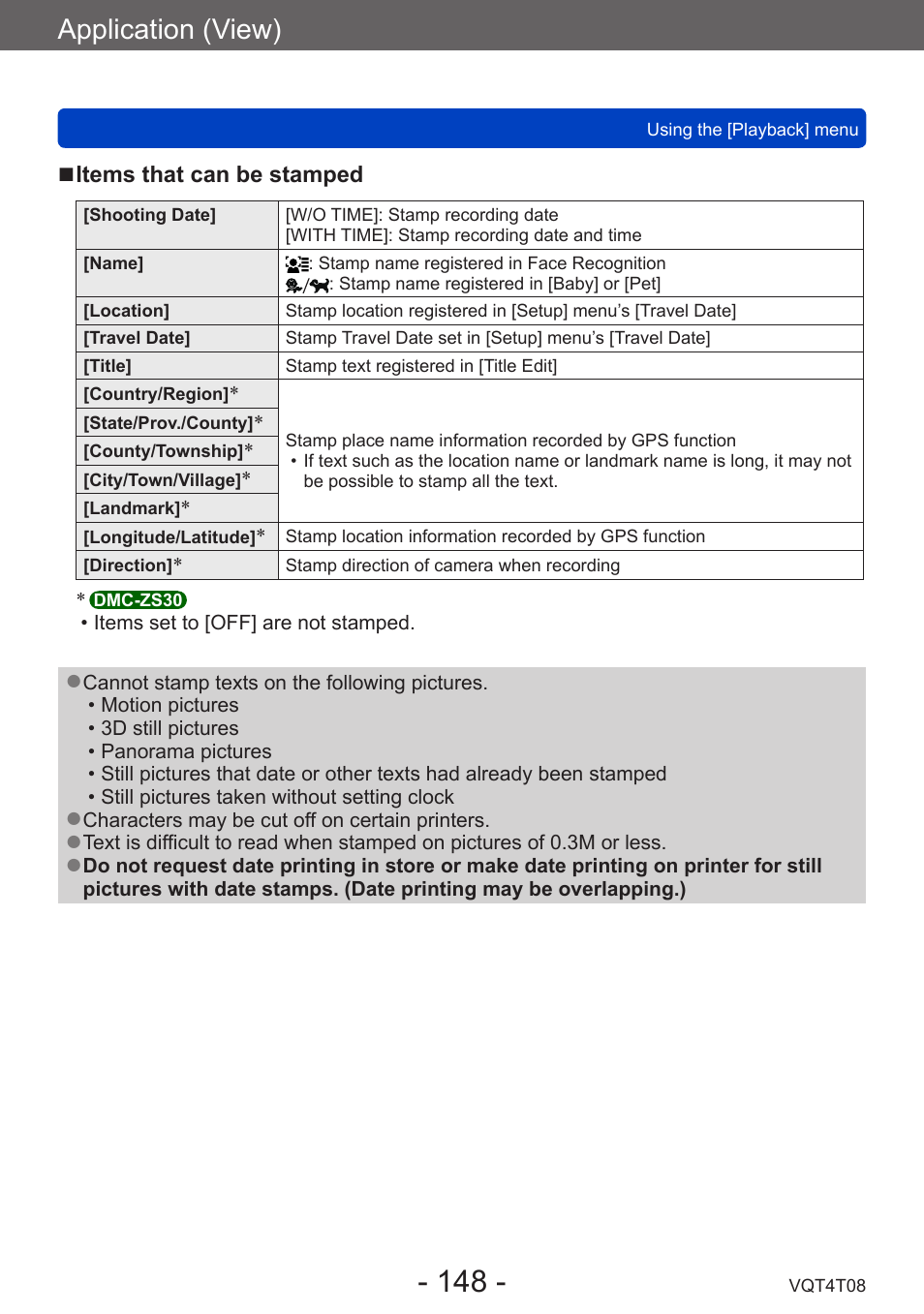 Application (view) | Panasonic DMC-ZS30K User Manual | Page 148 / 314