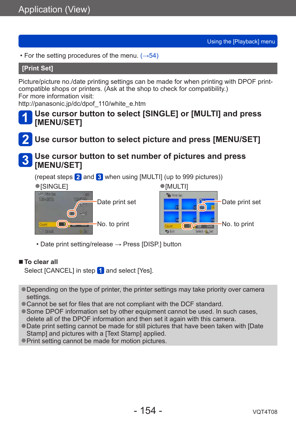 Print set, Application (view) | Panasonic DMC-ZS30K User Manual | Page 154 / 314