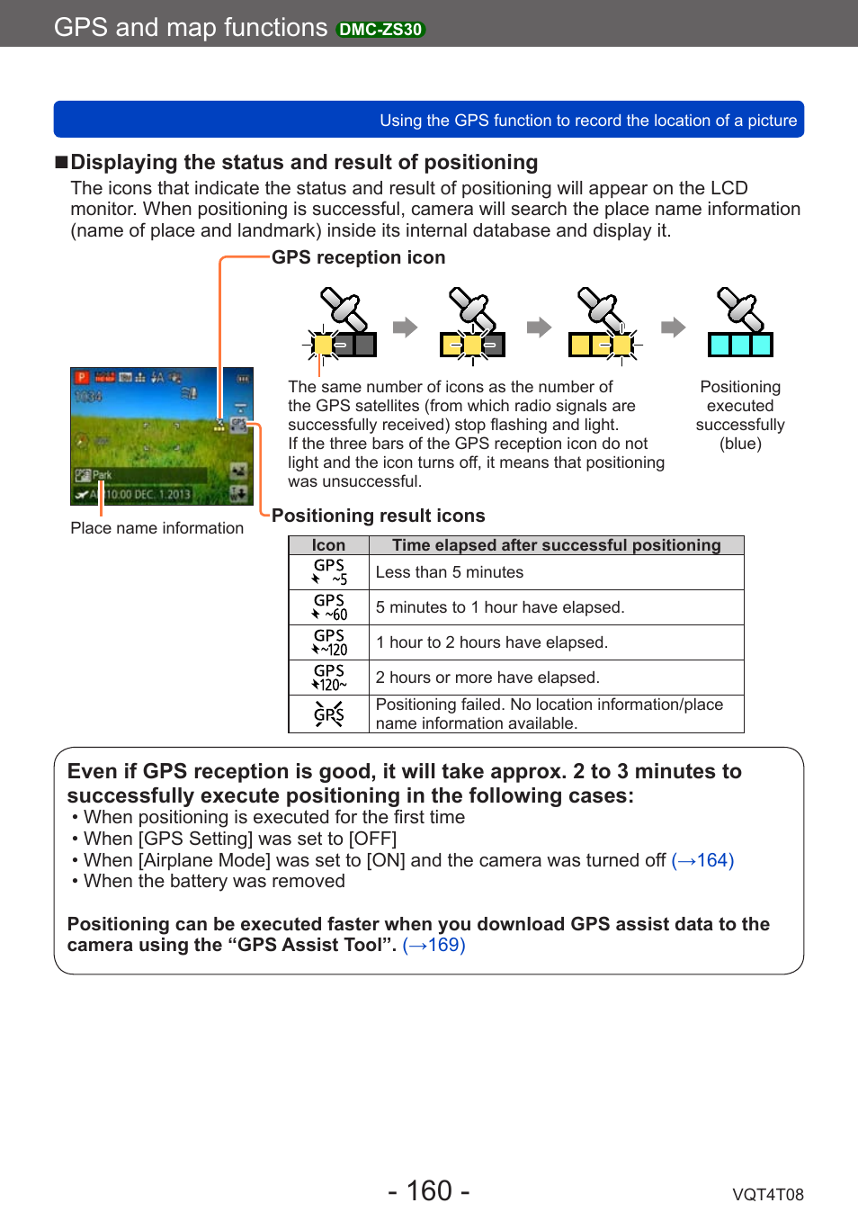 Gps and map functions | Panasonic DMC-ZS30K User Manual | Page 160 / 314