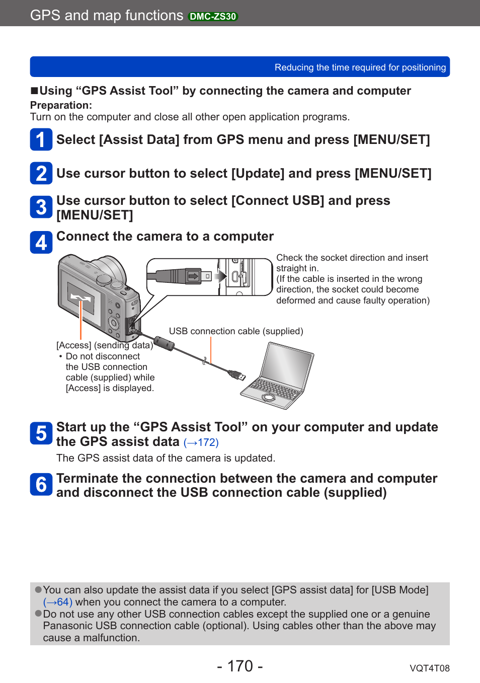 Gps and map functions | Panasonic DMC-ZS30K User Manual | Page 170 / 314
