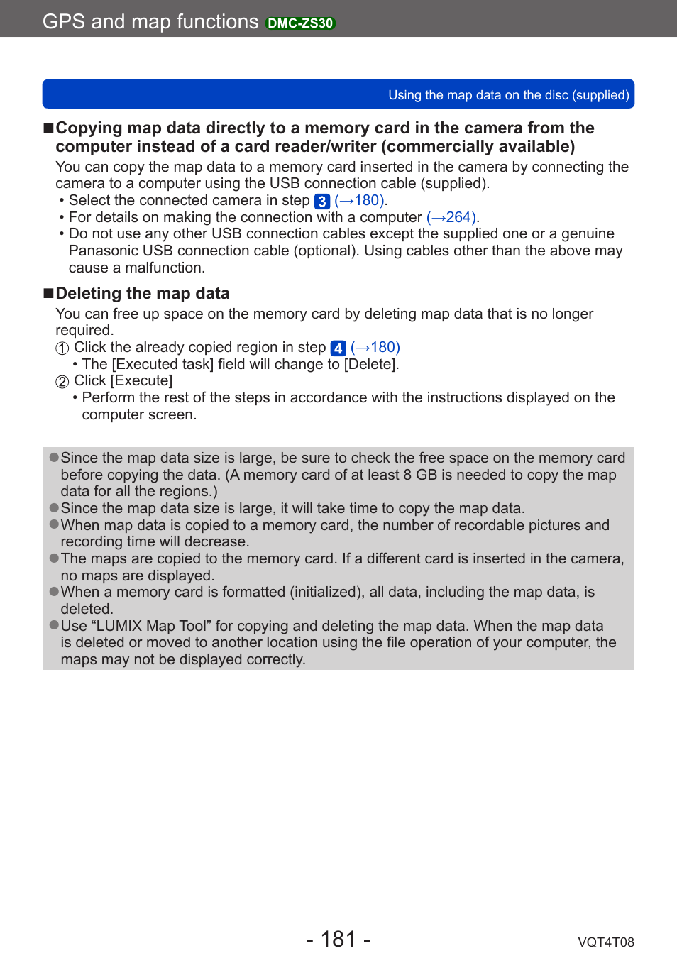 Gps and map functions | Panasonic DMC-ZS30K User Manual | Page 181 / 314